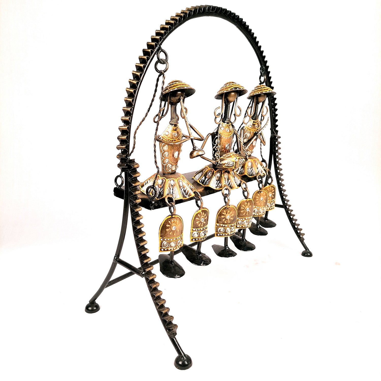 Musician Showpiece Sitting On Swing Design | Decorative Figurines With Hanging Legs - for Home, Bedroom, Living Room, Office Desk & Table Decor | Gifts For Wedding, Housewarming & Festivals - 15 Inch - Apkamart