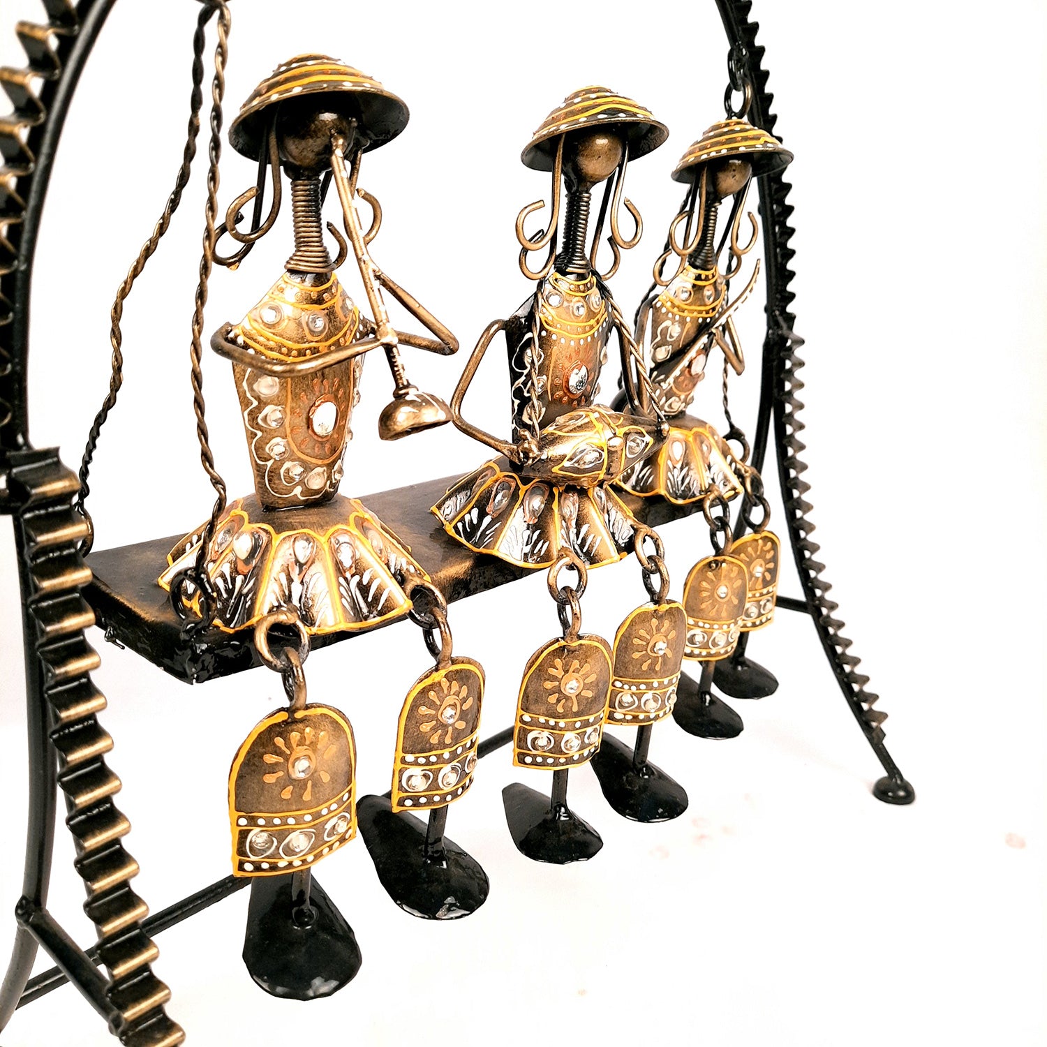 Musician Showpiece Sitting On Swing Design | Decorative Figurines With Hanging Legs - for Home, Bedroom, Living Room, Office Desk & Table Decor | Gifts For Wedding, Housewarming & Festivals - 15 Inch - Apkamart