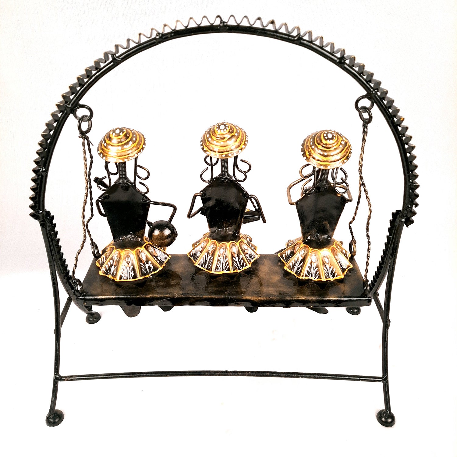 Musician Showpiece Sitting On Swing Design | Decorative Figurines With Hanging Legs - for Home, Bedroom, Living Room, Office Desk & Table Decor | Gifts For Wedding, Housewarming & Festivals - 15 Inch - Apkamart