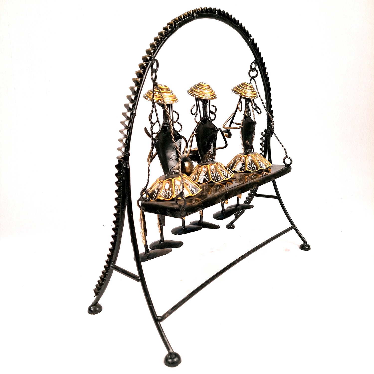 Musician Showpiece Sitting On Swing Design | Decorative Figurines With Hanging Legs - for Home, Bedroom, Living Room, Office Desk & Table Decor | Gifts For Wedding, Housewarming & Festivals - 15 Inch - Apkamart