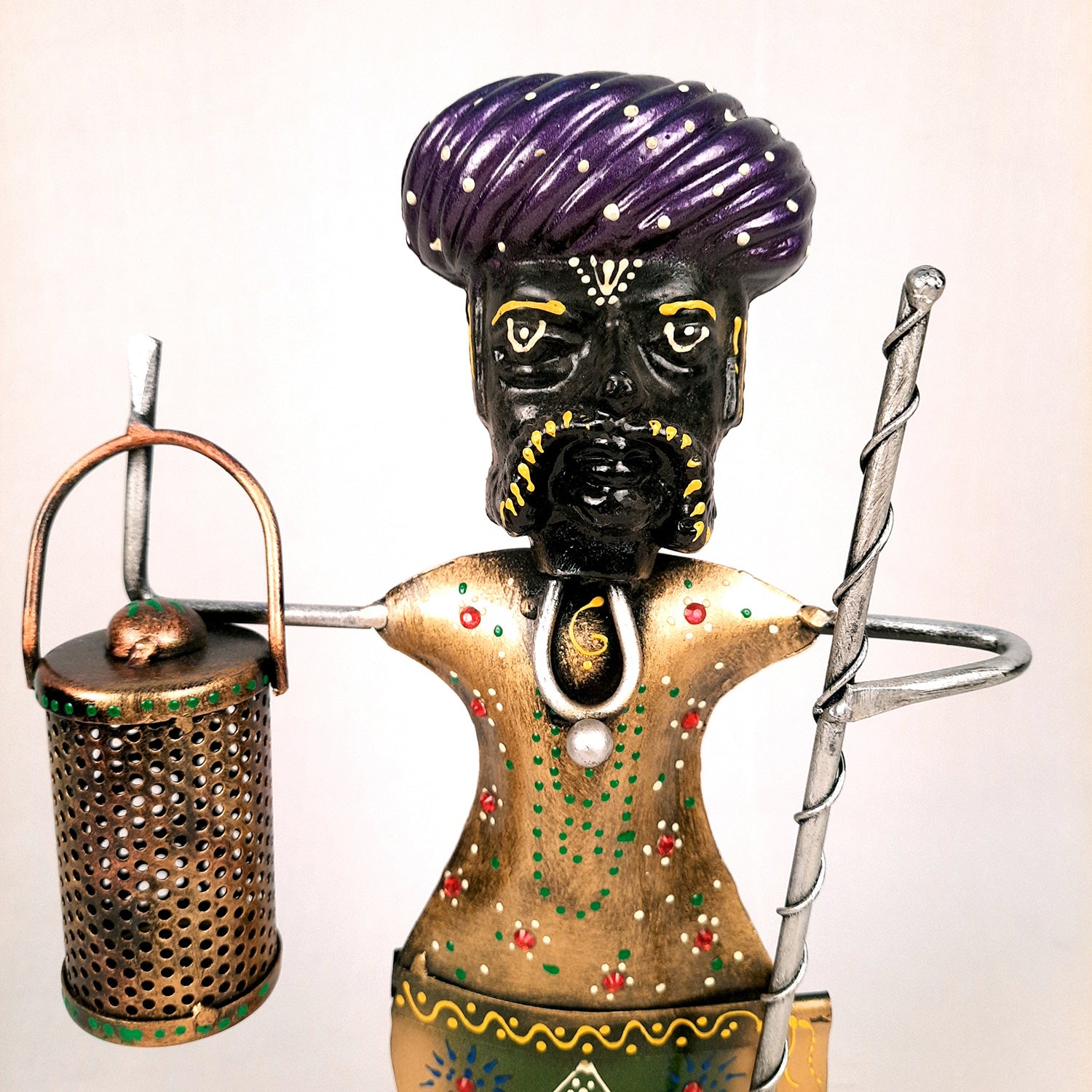 Darbaan Showpiece | Village Men Holding Stick & Lantern Figurines | Handicraft Show Pieces - For Home, Table, Living Room, TV Unit Decor | Housewarming & Festivals Gifts - 14 Inch (Set of 3) - Apkamart