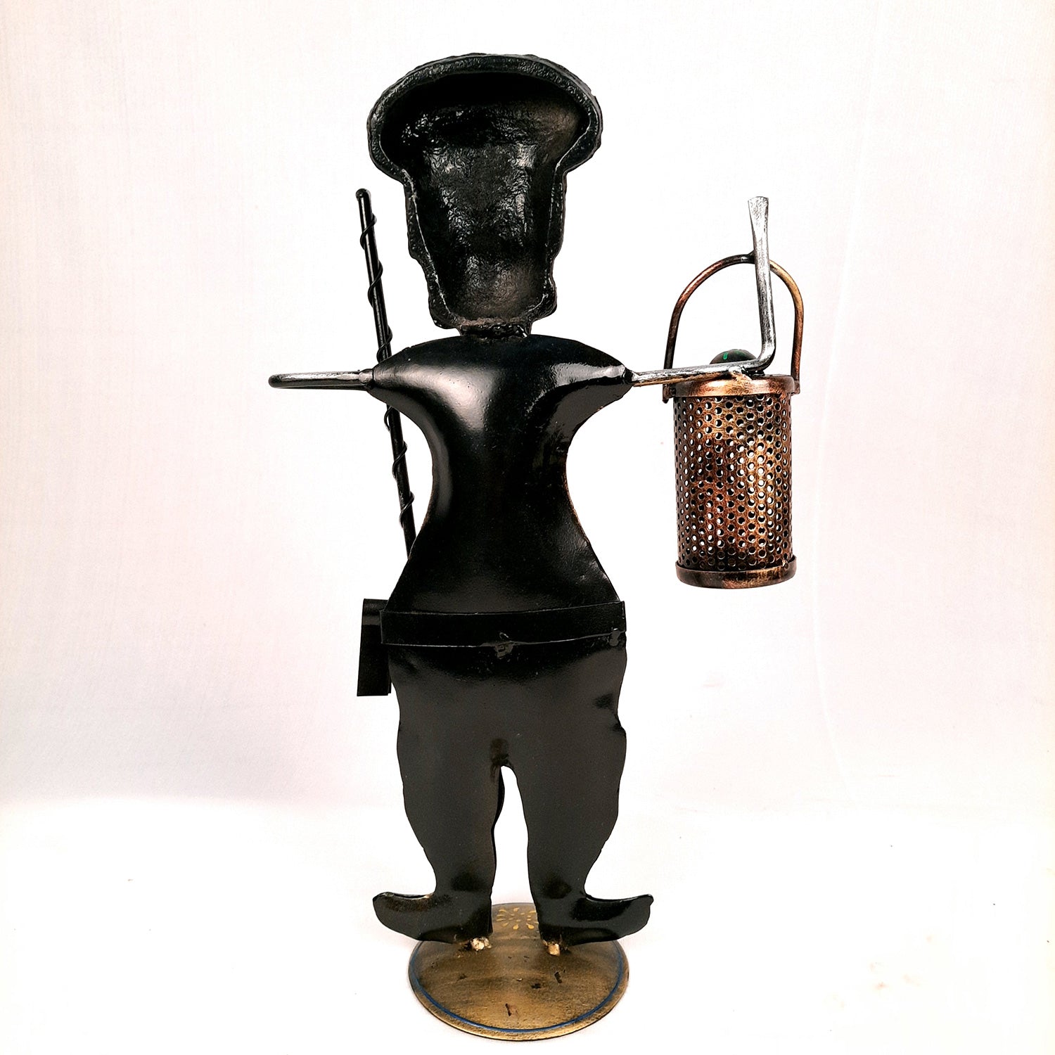 Darbaan Showpiece | Village Men Holding Stick & Lantern Figurines | Handicraft Show Pieces - For Home, Table, Living Room, TV Unit Decor | Housewarming & Festivals Gifts - 14 Inch (Set of 3) - Apkamart