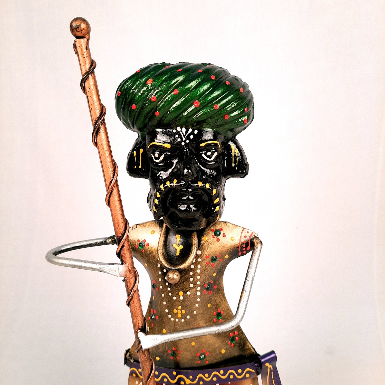 Darbaan Showpiece | Village Men Holding Stick & Lantern Figurines | Handicraft Show Pieces - For Home, Table, Living Room, TV Unit Decor | Housewarming & Festivals Gifts - 14 Inch (Set of 3) - Apkamart