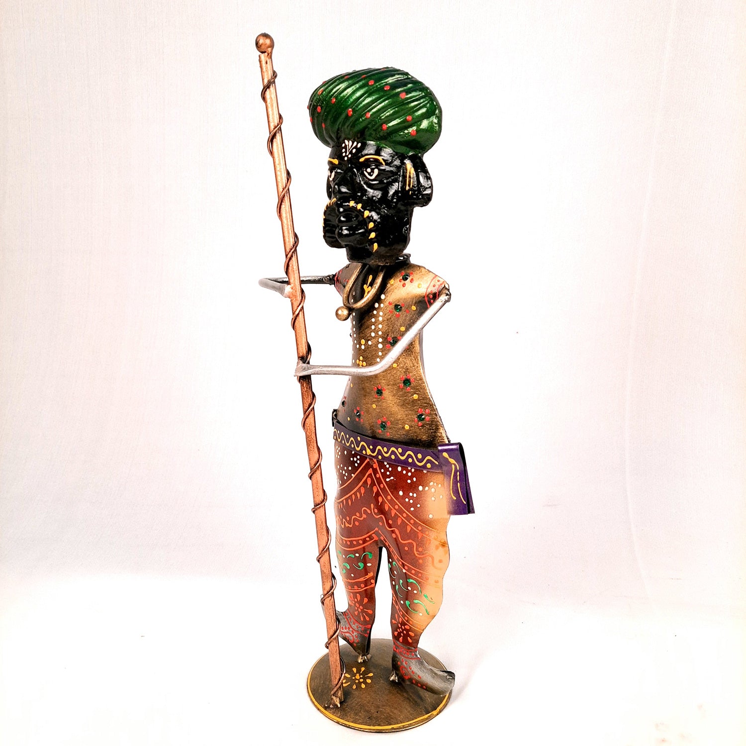 Darbaan Showpiece | Village Men Holding Stick & Lantern Figurines | Handicraft Show Pieces - For Home, Table, Living Room, TV Unit Decor | Housewarming & Festivals Gifts - 14 Inch (Set of 3) - Apkamart