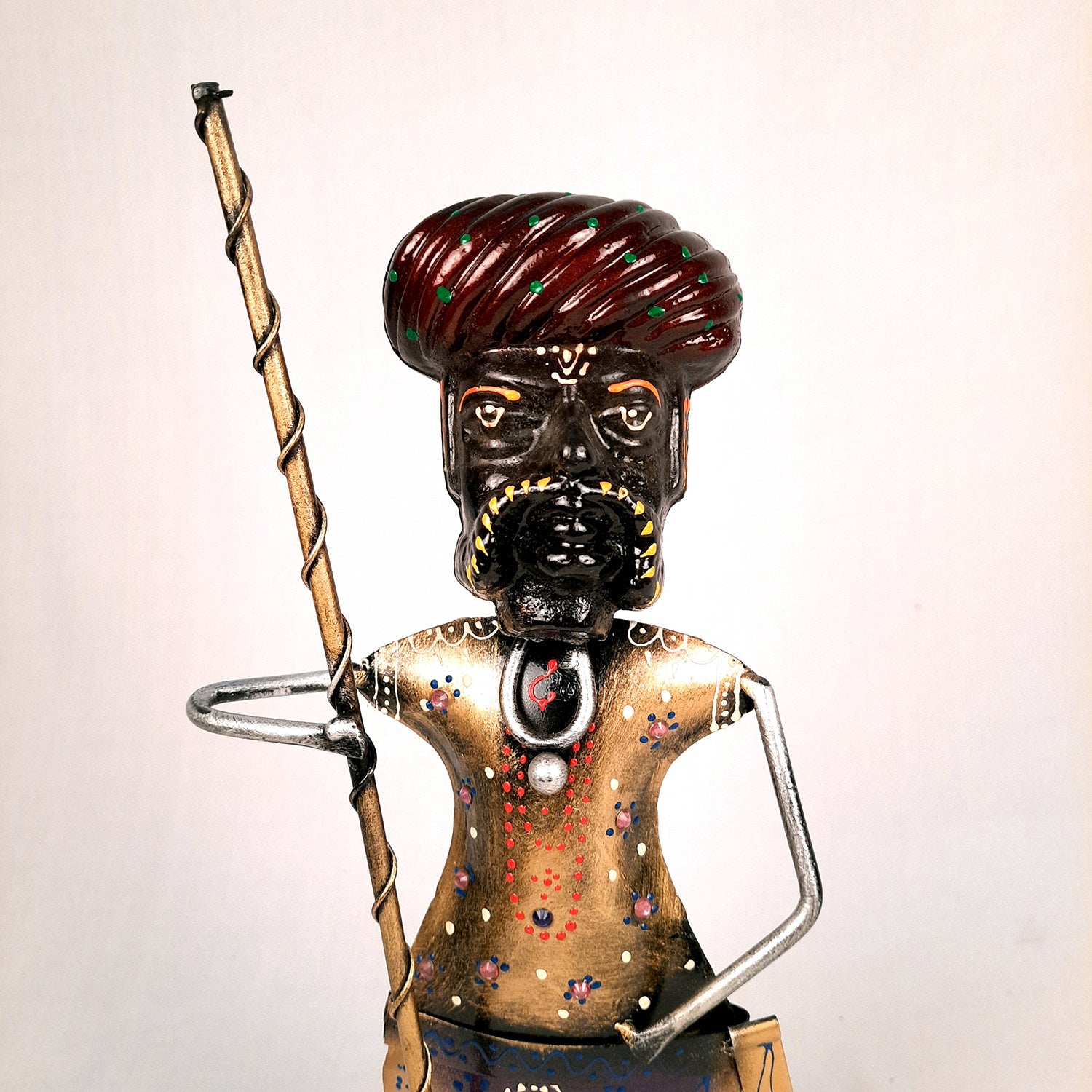 Darbaan Showpiece | Village Men Holding Stick & Lantern Figurines | Handicraft Show Pieces - For Home, Table, Living Room, TV Unit Decor | Housewarming & Festivals Gifts - 14 Inch (Set of 3) - Apkamart