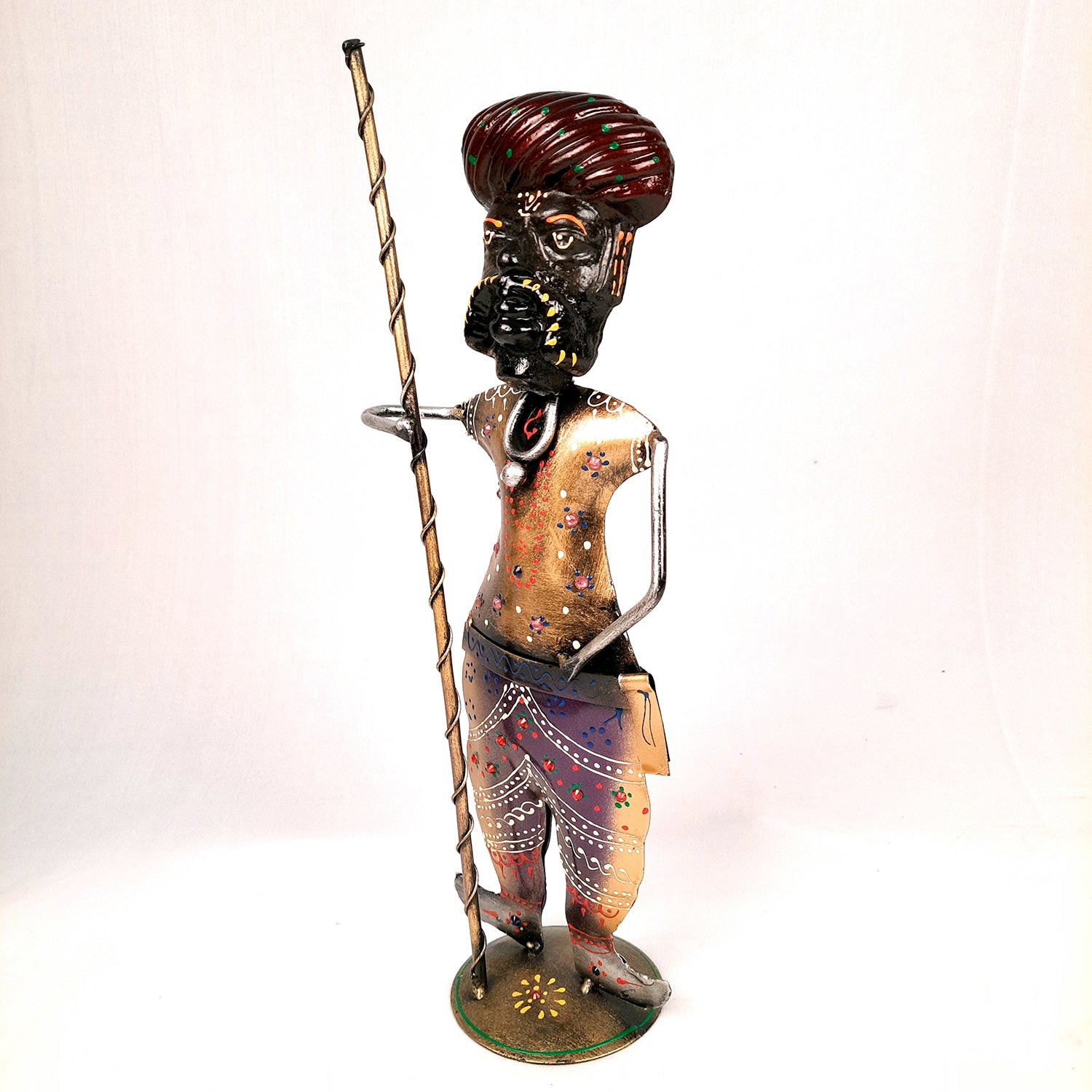 Darbaan Showpiece | Village Men Holding Stick & Lantern Figurines | Handicraft Show Pieces - For Home, Table, Living Room, TV Unit Decor | Housewarming & Festivals Gifts - 14 Inch (Set of 3) - Apkamart