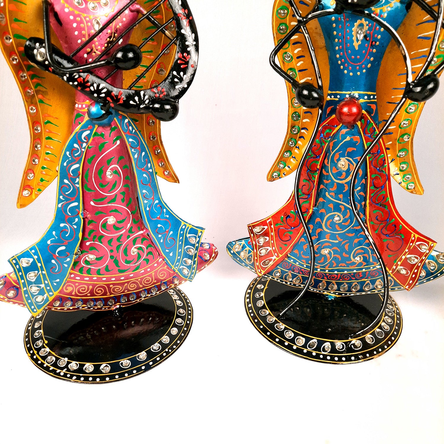 Showpiece Figurines - Angel Playing Harp Design | Fairy Show Piece for - Home, Table, Living Room, TV Unit, Bedroom Decor & Gifts - 16 Inch (Set of 3) - Apkamart