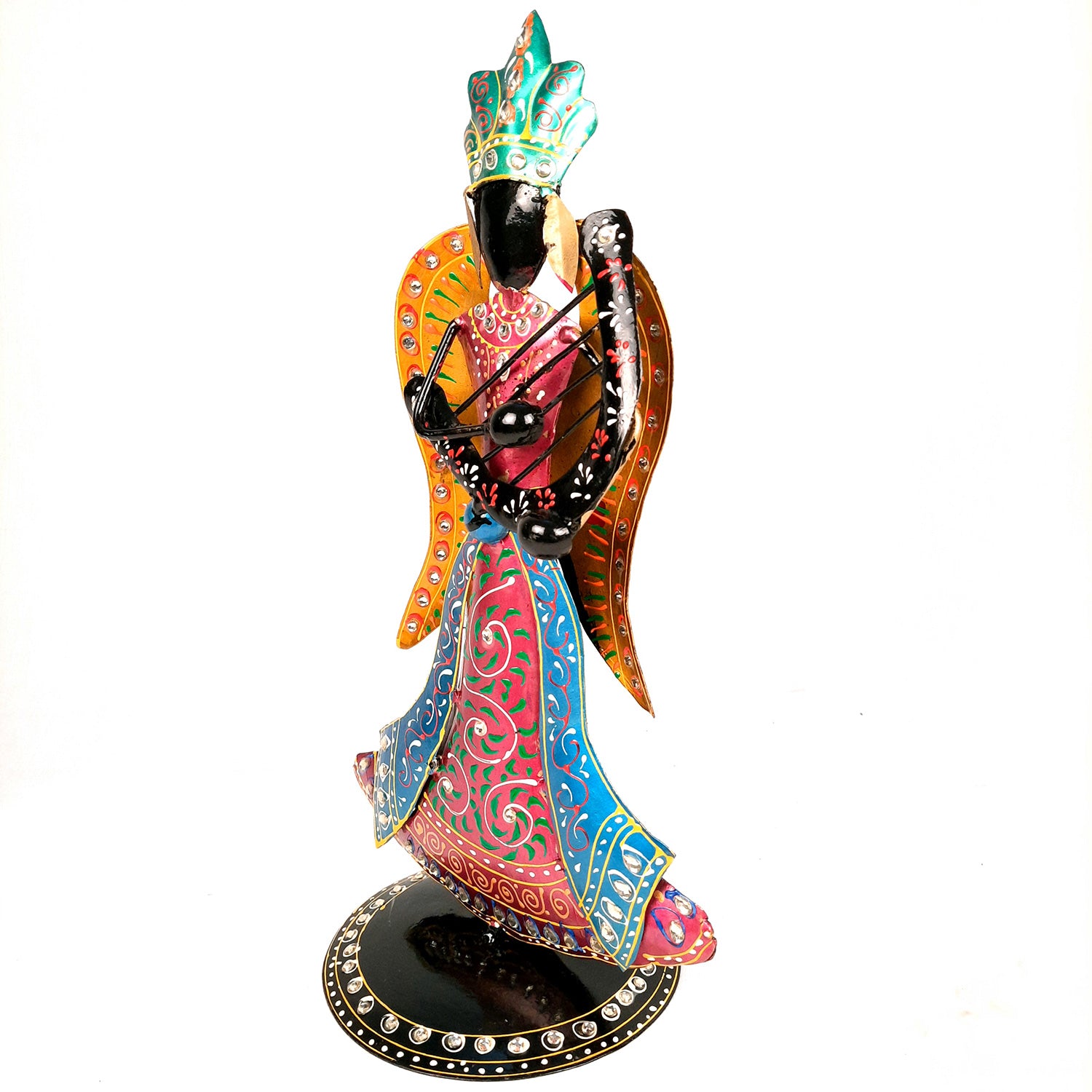 Showpiece Figurines - Angel Playing Harp Design | Fairy Show Piece for - Home, Table, Living Room, TV Unit, Bedroom Decor & Gifts - 16 Inch (Set of 3) - Apkamart