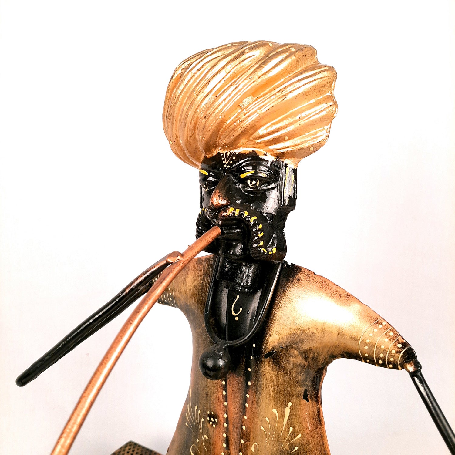 Showpiece - Village Man With Hukka Design | Decorative Big Figurine - for Home, Bedroom, Living Room, Office Desk & Bar Decor - 18 Inch - Apkamart