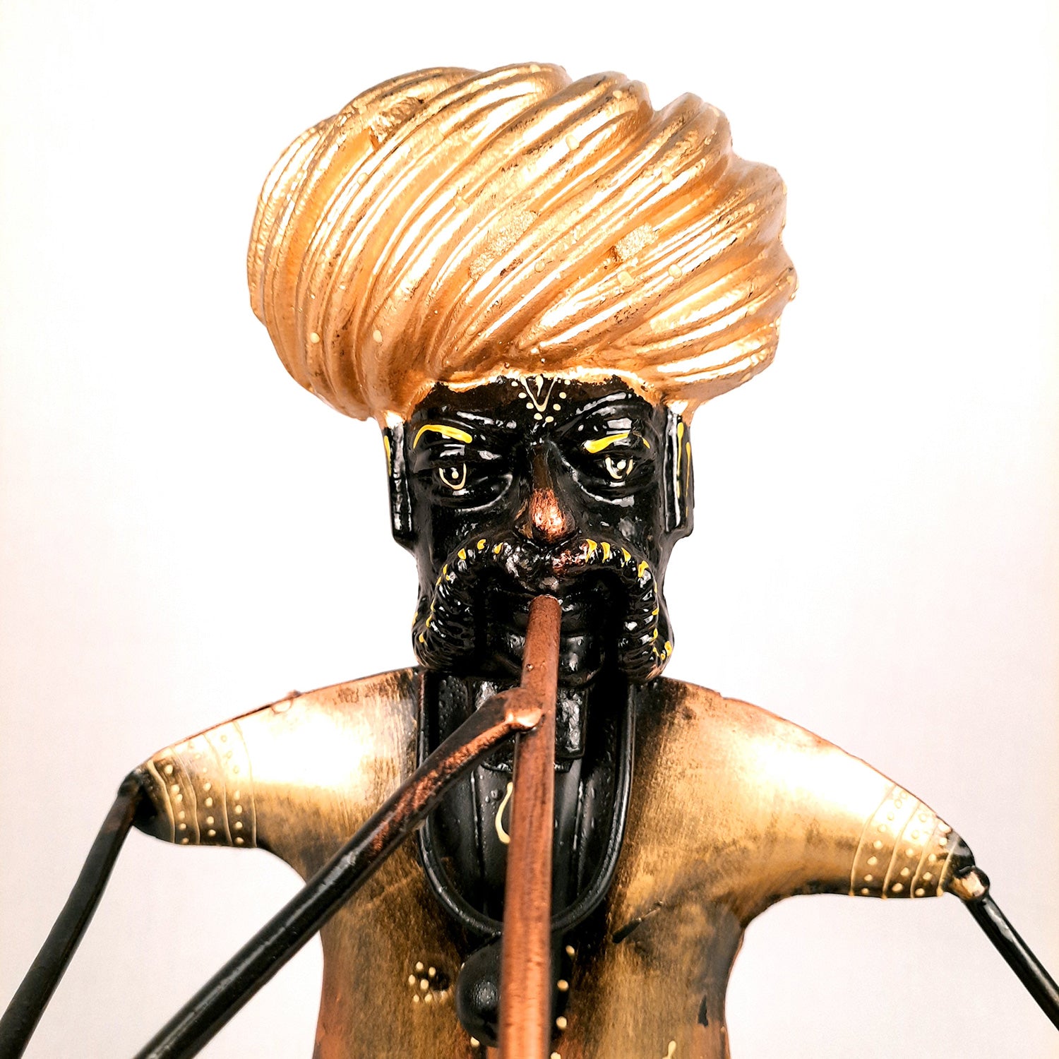 Showpiece - Village Man With Hukka Design | Decorative Big Figurine - for Home, Bedroom, Living Room, Office Desk & Bar Decor - 18 Inch - Apkamart