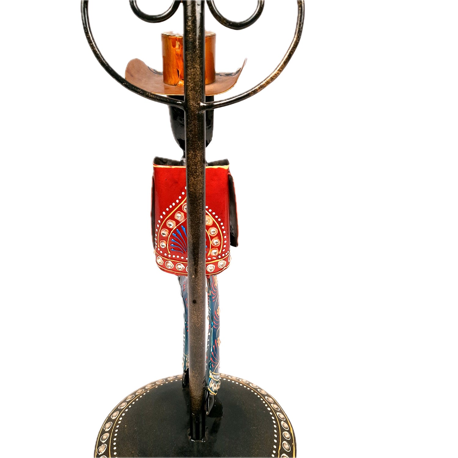 Showpiece Set - Musician Playing Musical Instrument Under Lamp Post | Handicraft Figurines With Kundan Work - For Table, Living Room, Bedroom & TV Unit | Big Show Piece For Office Desk & Gifts- 22 Inch (Set of 2) - apkamart