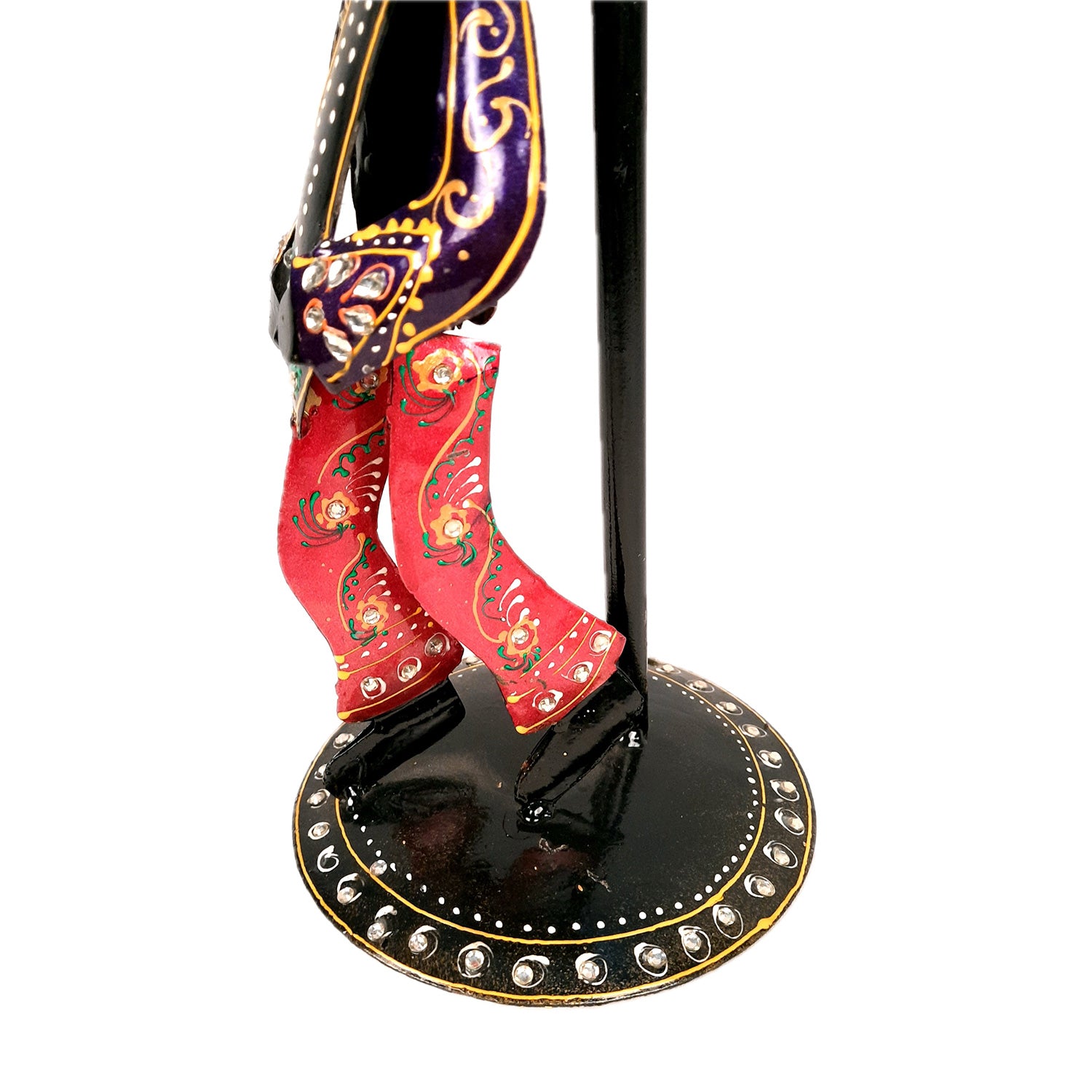 Showpiece Set - Musician Playing Musical Instrument Under Lamp Post | Handicraft Figurines With Kundan Work - For Table, Living Room, Bedroom & TV Unit | Big Show Piece For Office Desk & Gifts- 22 Inch (Set of 2) - apkamart