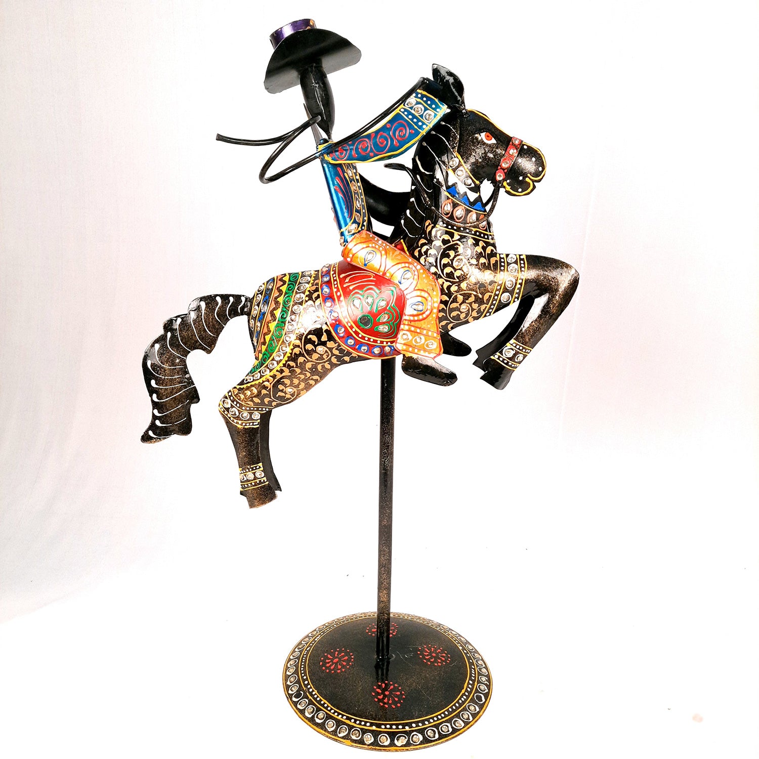 Showpiece - Cowboy Riding On Horse With Hunter Figurine | Decorative Big Show piece - for Home, Corner, Living Room, Office Desk & Table Decor | Gifts For Him - 16 Inch (Set of 2) - Apkamart