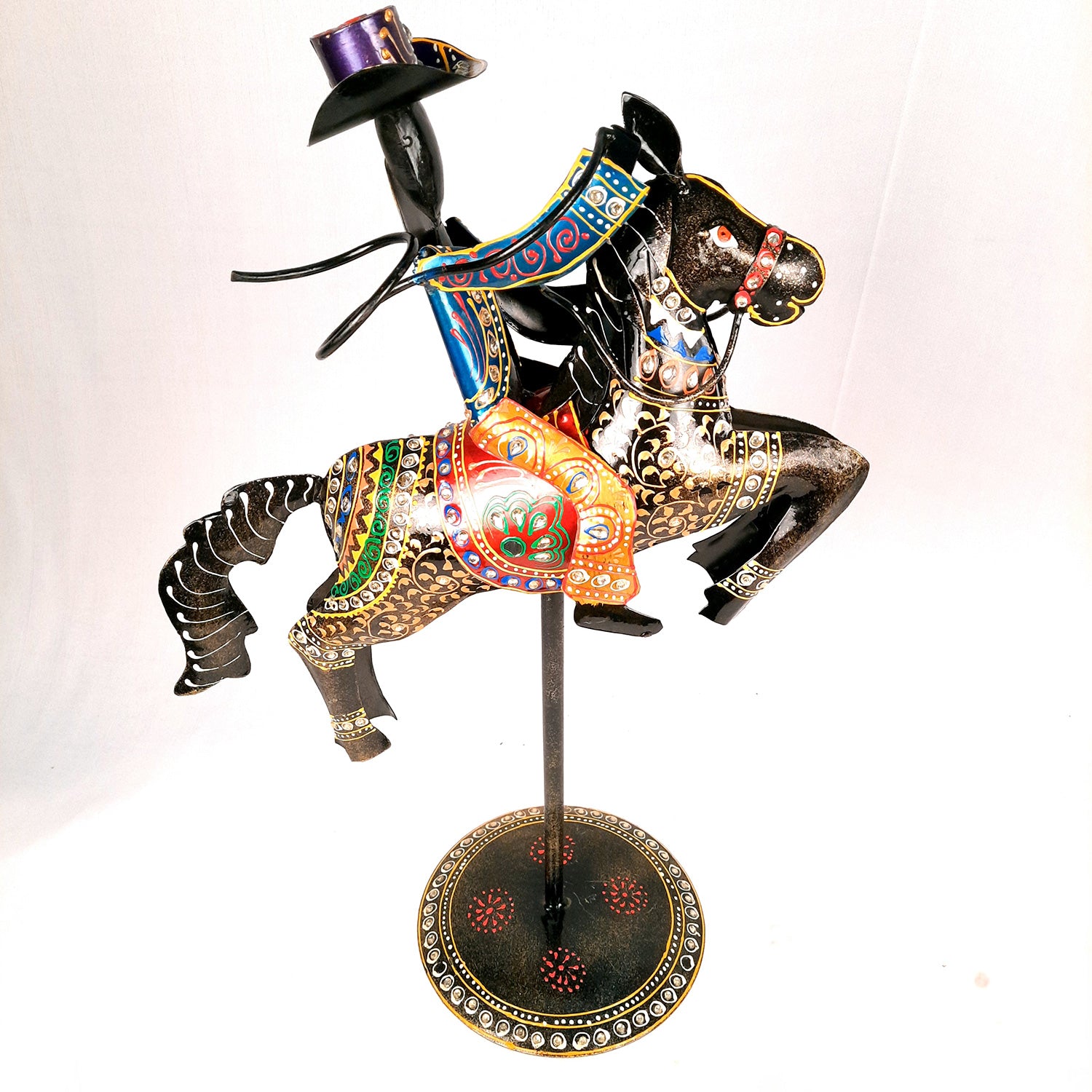 Showpiece - Cowboy Riding On Horse With Hunter Figurine | Decorative Big Show piece - for Home, Corner, Living Room, Office Desk & Table Decor | Gifts For Him - 16 Inch (Set of 2) - Apkamart