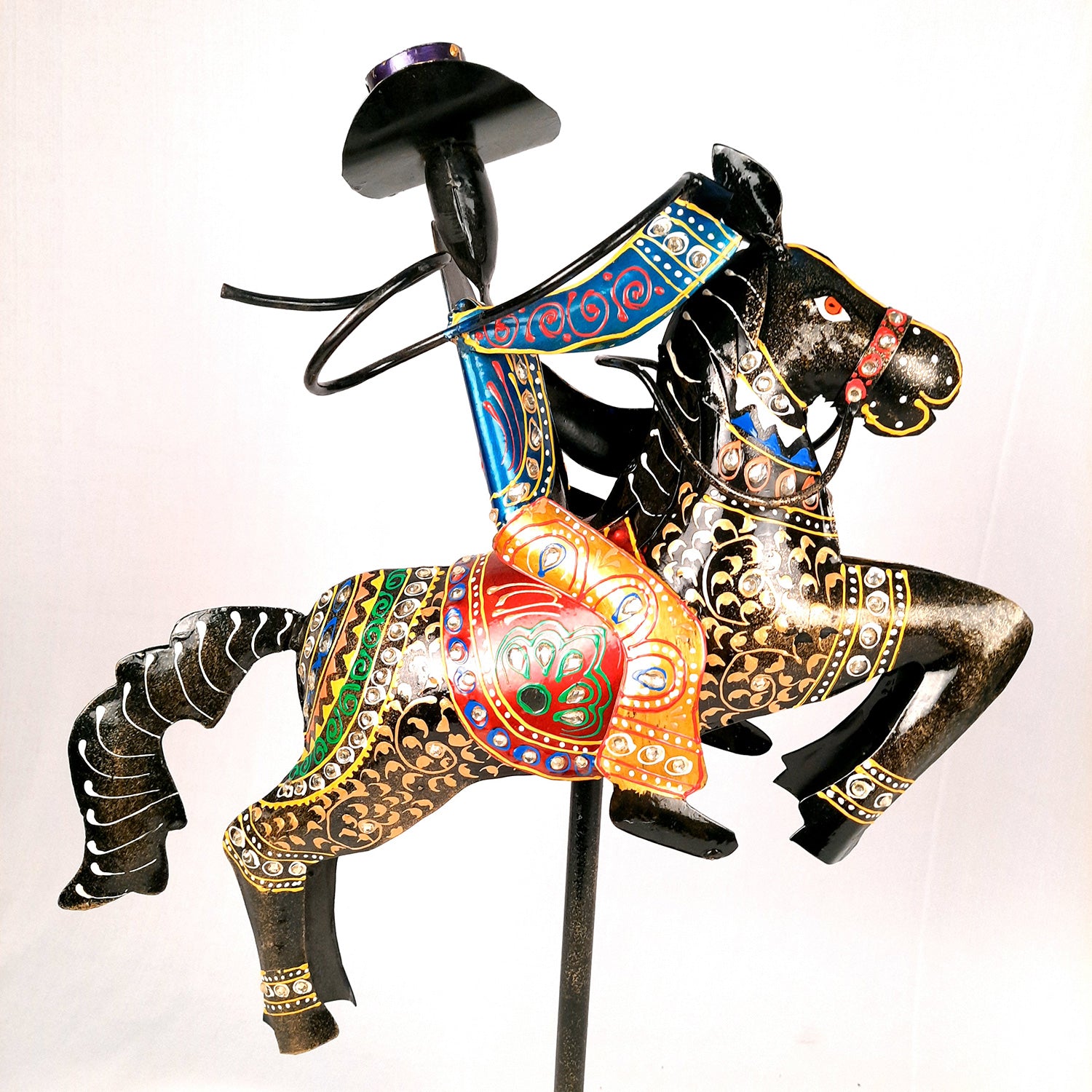 Showpiece - Cowboy Riding On Horse With Hunter Figurine | Decorative Big Show piece - for Home, Corner, Living Room, Office Desk & Table Decor | Gifts For Him - 16 Inch (Set of 2) - Apkamart