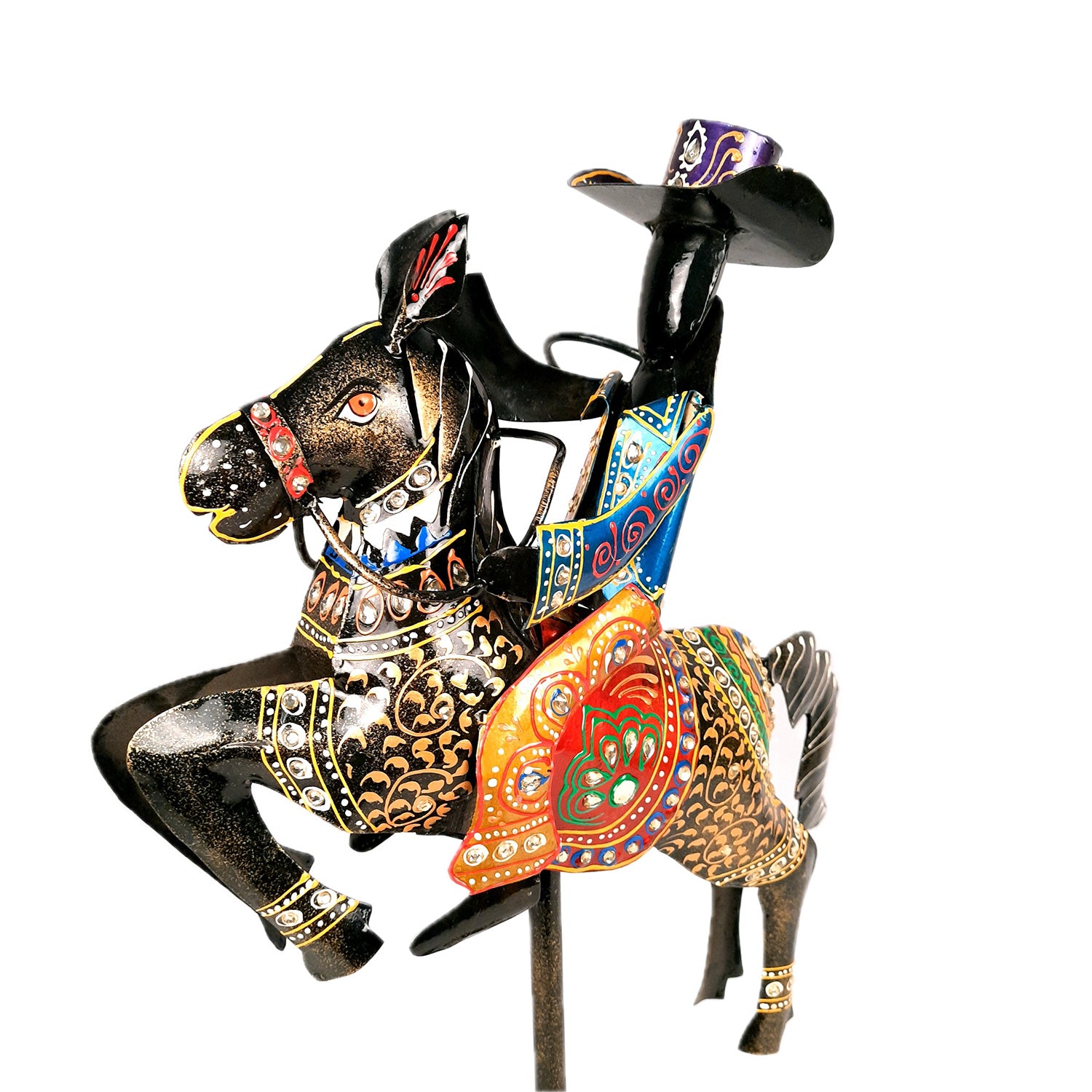 Showpiece - Cowboy Riding On Horse With Hunter Figurine | Decorative Big Show piece - for Home, Corner, Living Room, Office Desk & Table Decor | Gifts For Him - 16 Inch (Set of 2) - Apkamart