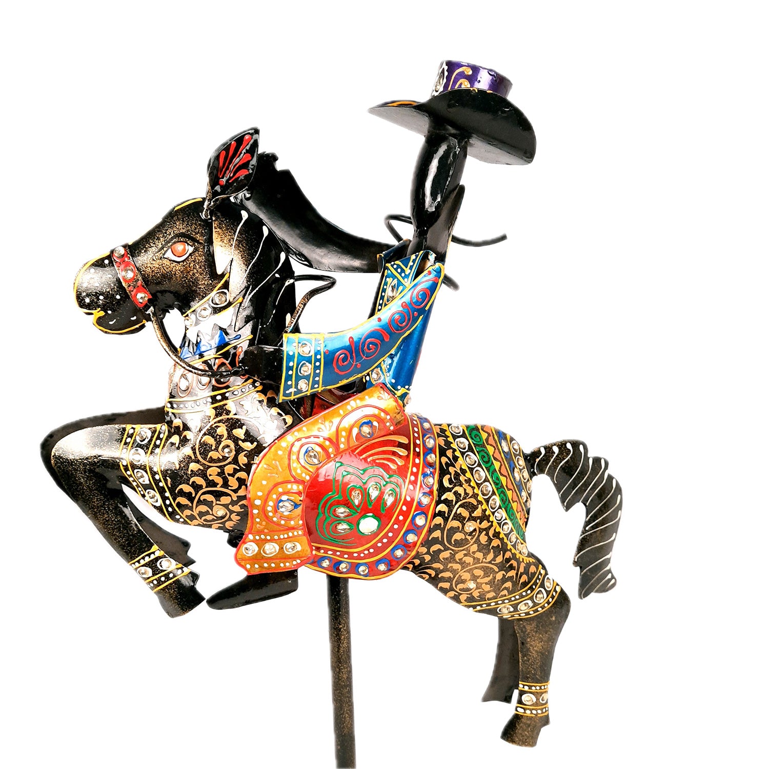 Showpiece - Cowboy Riding On Horse With Hunter Figurine | Decorative Big Show piece - for Home, Corner, Living Room, Office Desk & Table Decor | Gifts For Him - 16 Inch (Set of 2) - Apkamart