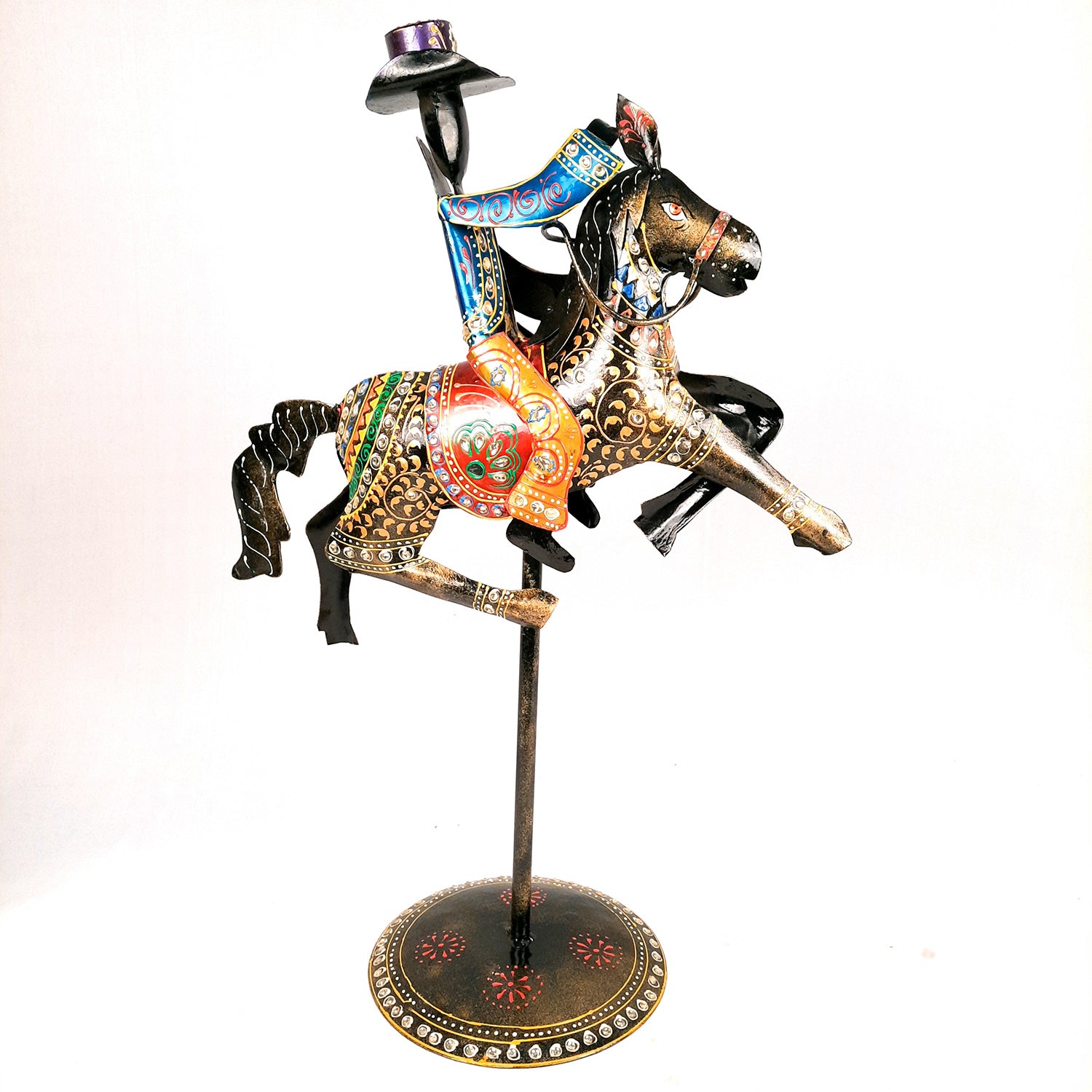 Showpiece - Cowboy Riding On Horse With Hunter Figurine | Decorative Big Show piece - for Home, Corner, Living Room, Office Desk & Table Decor | Gifts For Him - 16 Inch (Set of 2) - Apkamart