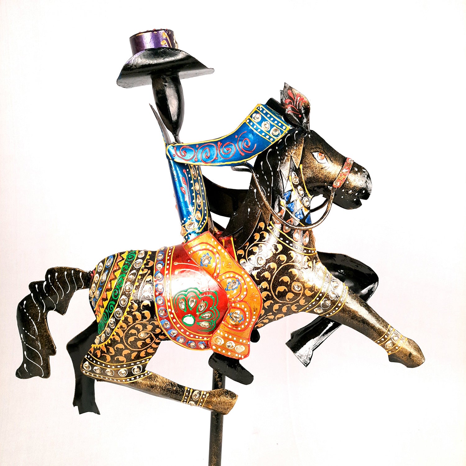 Showpiece - Cowboy Riding On Horse With Hunter Figurine | Decorative Big Show piece - for Home, Corner, Living Room, Office Desk & Table Decor | Gifts For Him - 16 Inch (Set of 2) - Apkamart