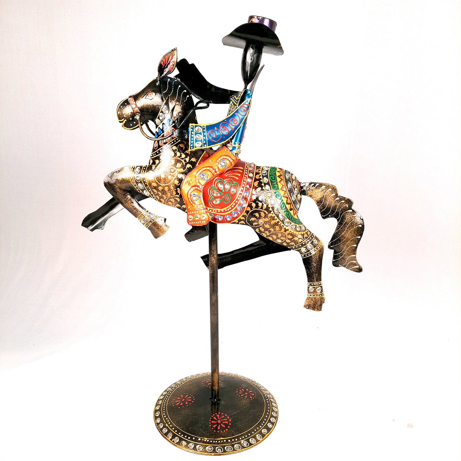 Showpiece - Cowboy Riding On Horse With Hunter Figurine | Decorative Big Show piece - for Home, Corner, Living Room, Office Desk & Table Decor | Gifts For Him - 16 Inch (Set of 2) - Apkamart