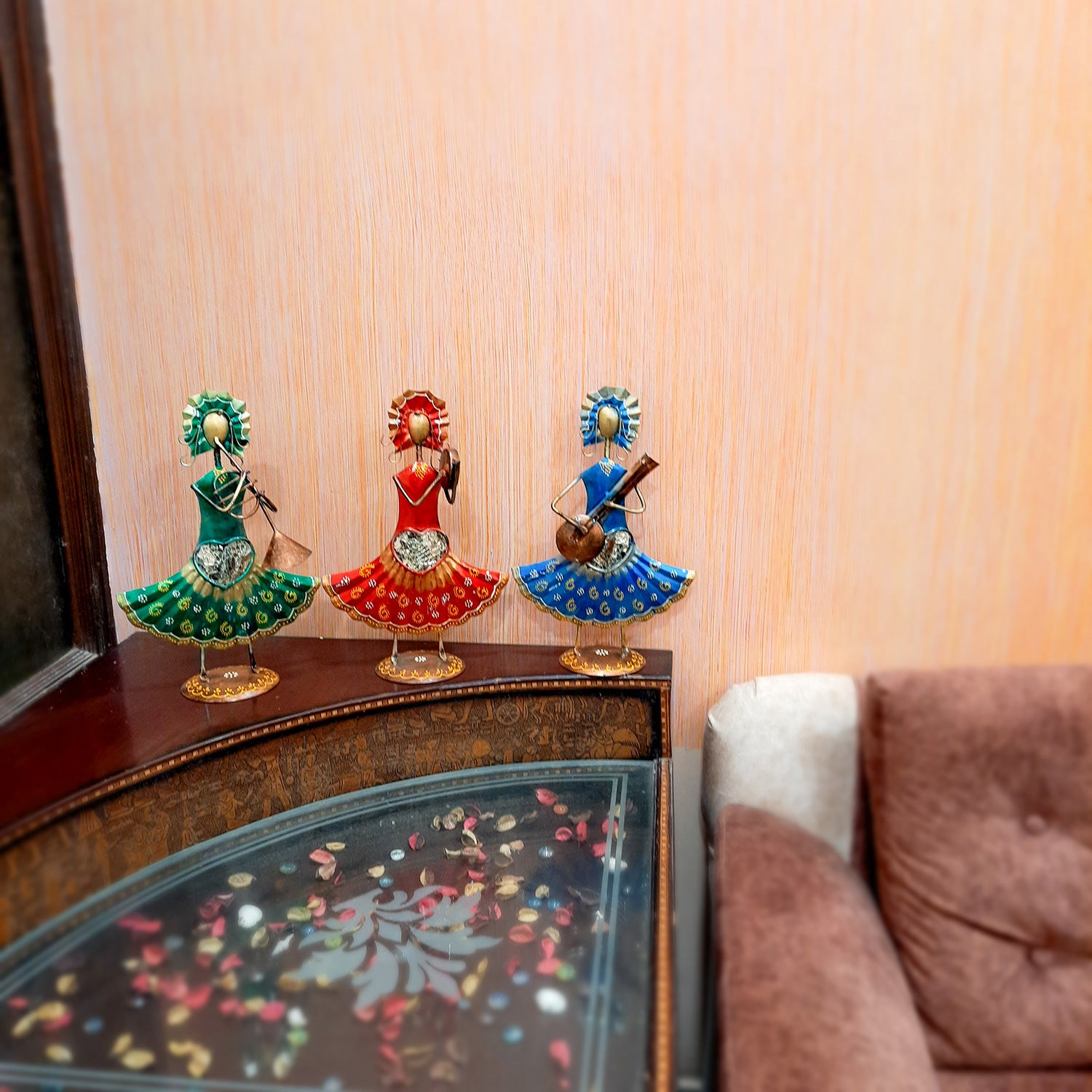 Musician Showpiece - Russian Musicians Playing Musical Instruments | Decorative Figurines - For Home, Table, Living Room, TV Unit, Bedroom Decor | Handicraft Gifts -14 Inch (Set of 3) - Apkamart