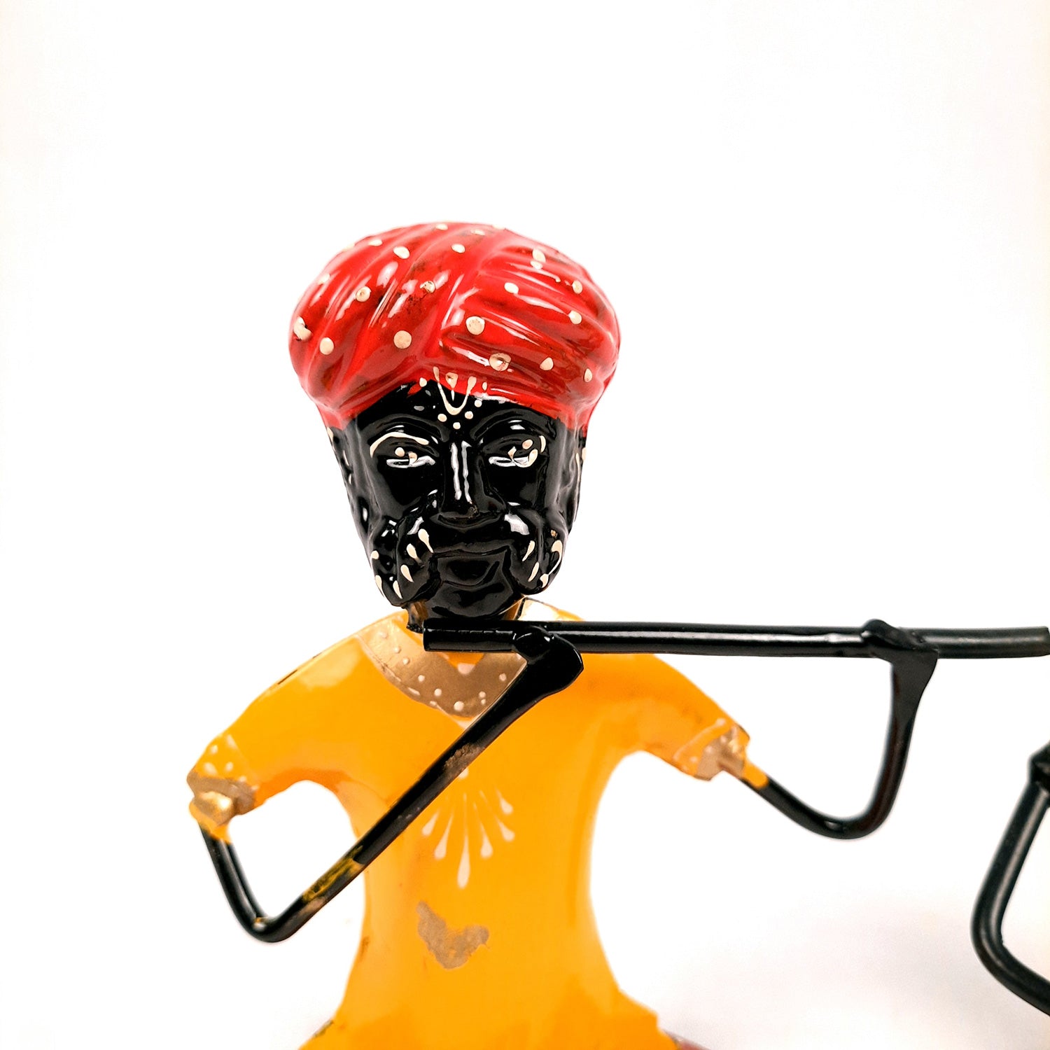 Rajasthani Musicians Figurines | Decorative Showpiece - for Home, Bedroom, Living Room, Office Desk & Table | Gifts For Wedding, Housewarming & Festivals - 7 Inch - Apkamart #Style_Pack of 2