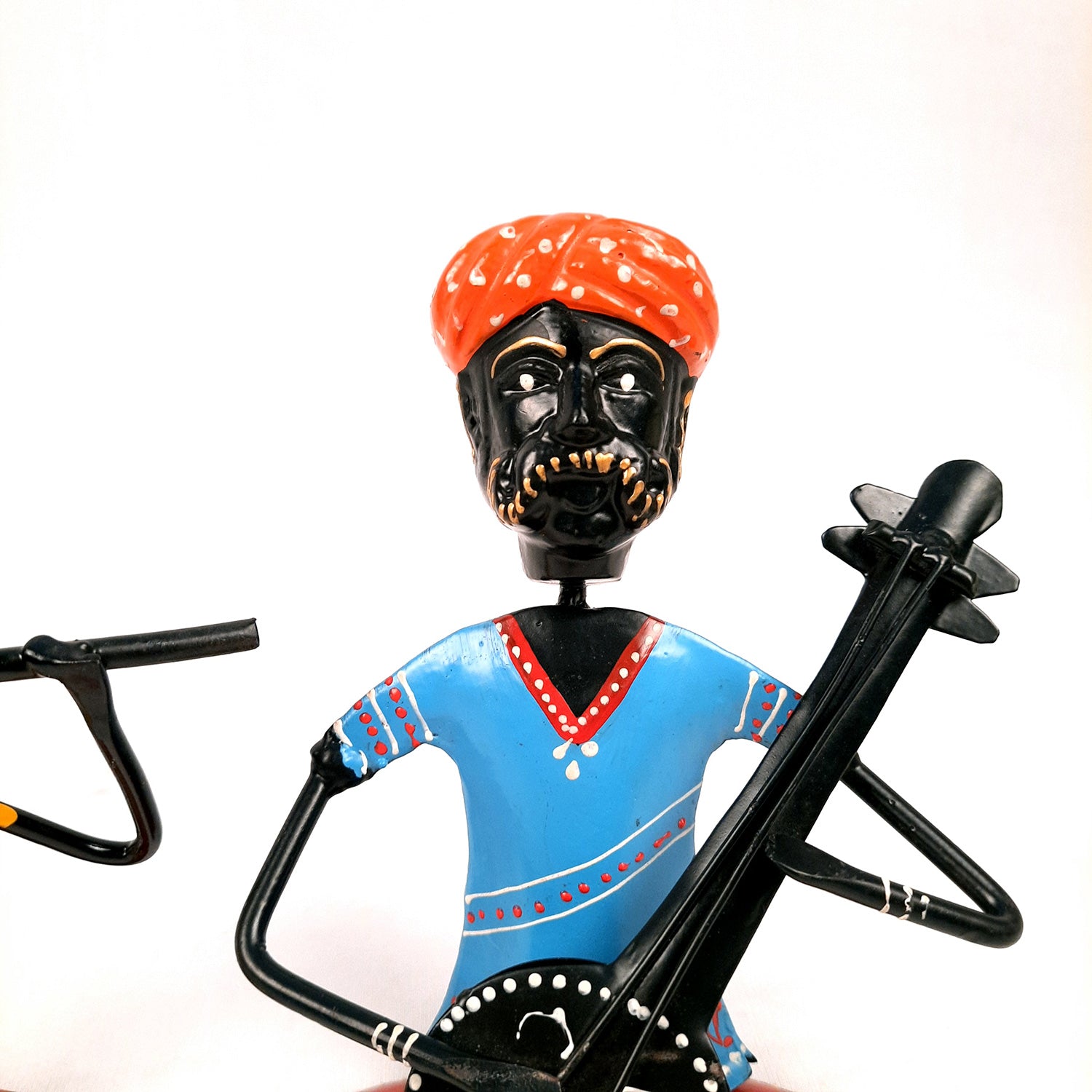 Rajasthani Musicians Figurines | Decorative Showpiece - for Home, Bedroom, Living Room, Office Desk & Table | Gifts For Wedding, Housewarming & Festivals - 7 Inch - Apkamart #Style_Pack of 2