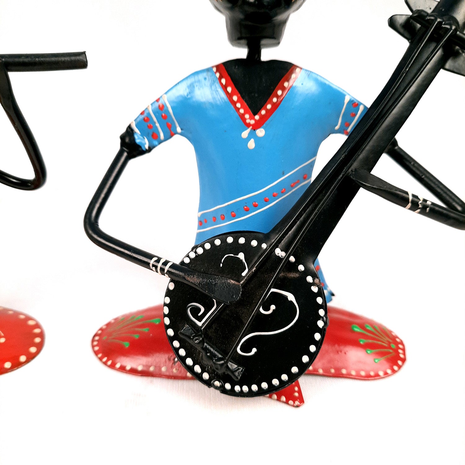 Rajasthani Musicians Figurines | Decorative Showpiece - for Home, Bedroom, Living Room, Office Desk & Table | Gifts For Wedding, Housewarming & Festivals - 7 Inch - Apkamart #Style_Pack of 2