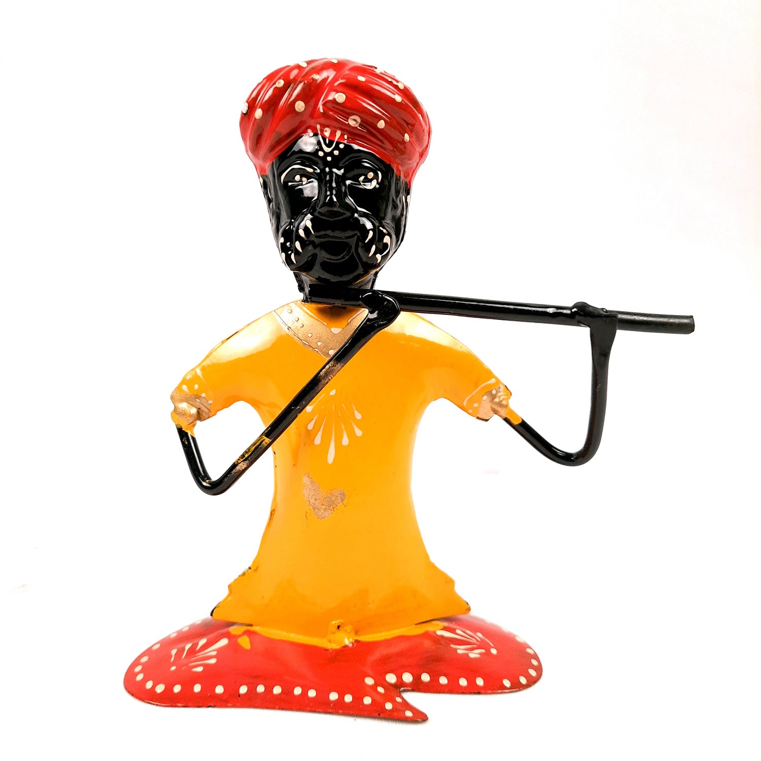 Rajasthani Musicians Figurines | Decorative Showpiece - for Home, Bedroom, Living Room, Office Desk & Table | Gifts For Wedding, Housewarming & Festivals - 7 Inch - Apkamart #Style_Pack of 2