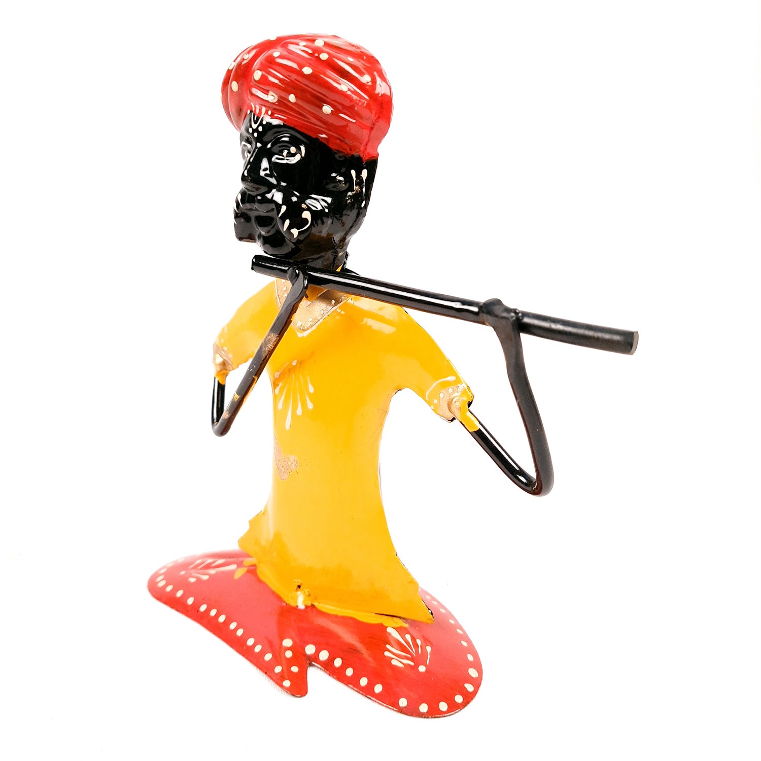 Rajasthani Musicians Figurines | Decorative Showpiece - for Home, Bedroom, Living Room, Office Desk & Table | Gifts For Wedding, Housewarming & Festivals - 7 Inch - Apkamart #Style_Pack of 2