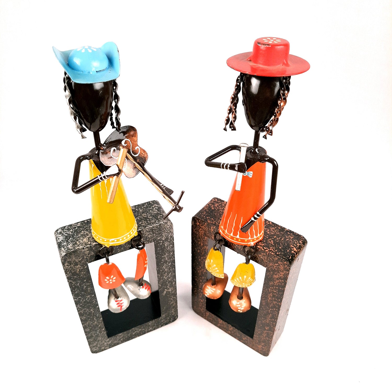 Musicians Showpiece Cum Wall Hanging | Decorative Figurines - for Home, Wall, Bedroom, Living Room Decor & Gifts - 16 Inch (Set of 2)