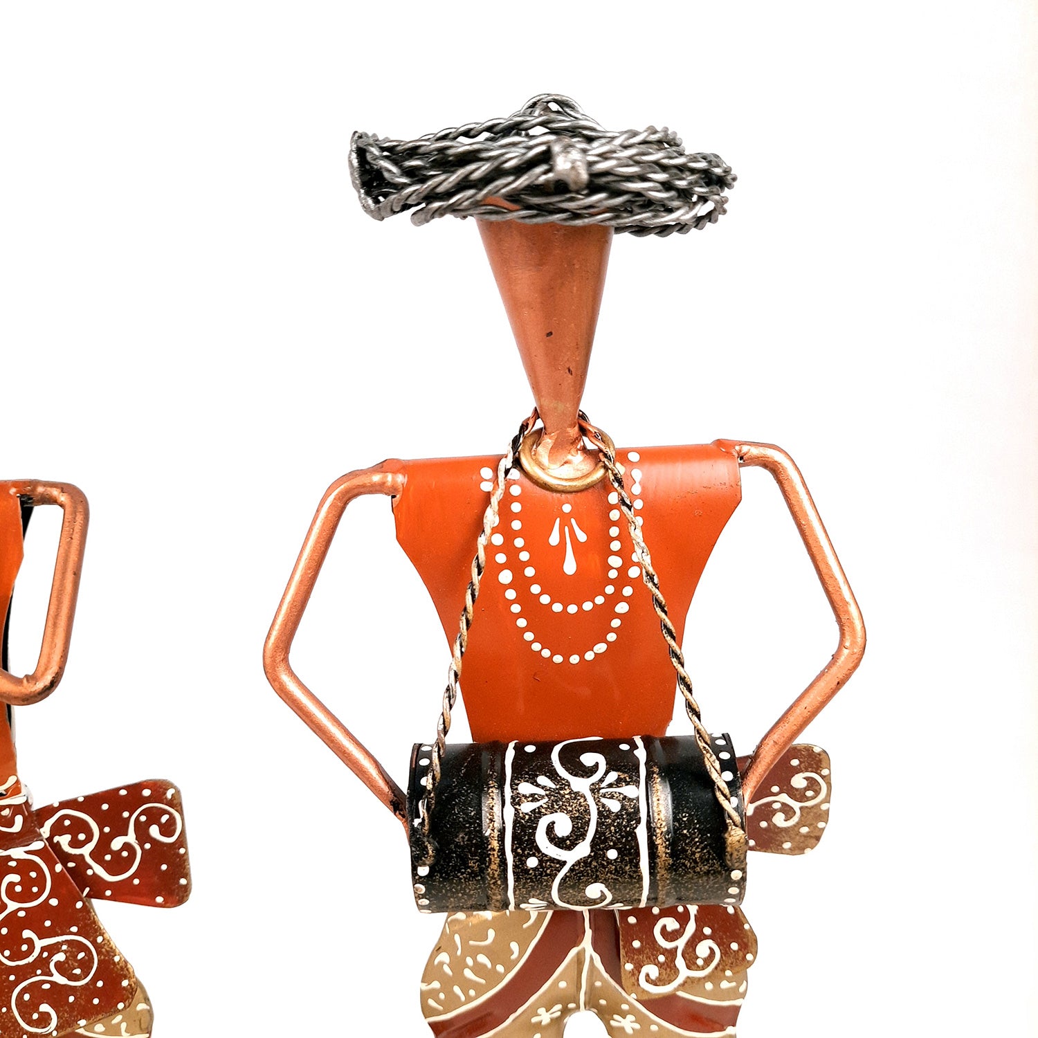 Musician Figurines - Musician Playing Dholak, Sitar & Shehnai - 14 Inch -Set of 3-Apkamart #style_Pack of 2