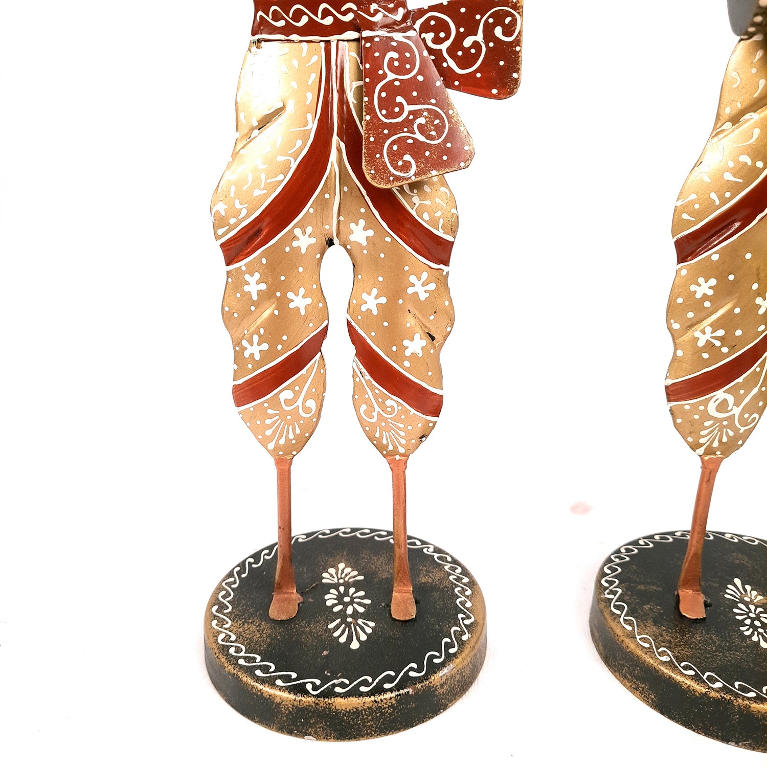 Musician Figurines - Musician Playing Dholak, Sitar & Shehnai - 14 Inch -Set of 3-Apkamart #style_Pack of 2