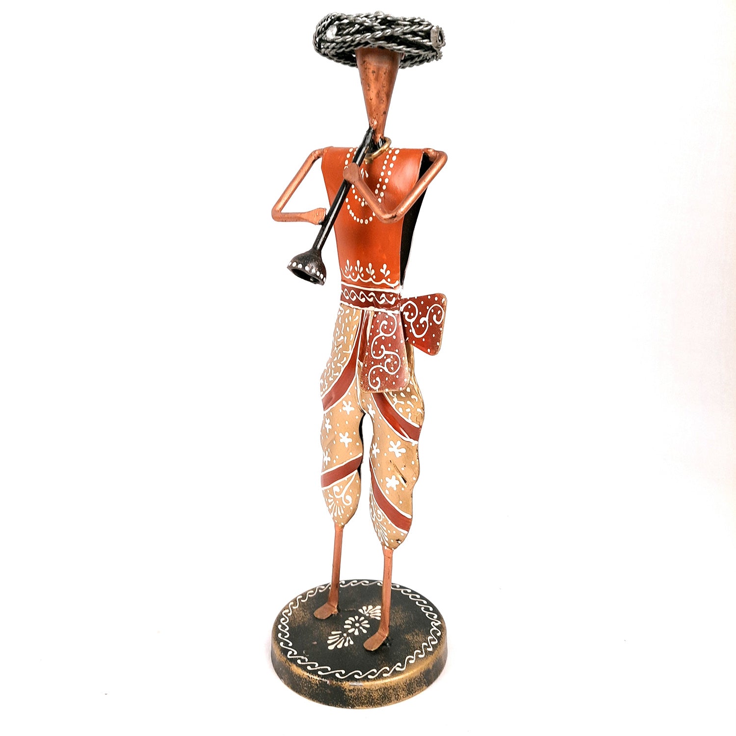 Musician Figurines - Musician Playing Dholak, Sitar & Shehnai - 14 Inch -Set of 3-Apkamart #style_Pack of 2