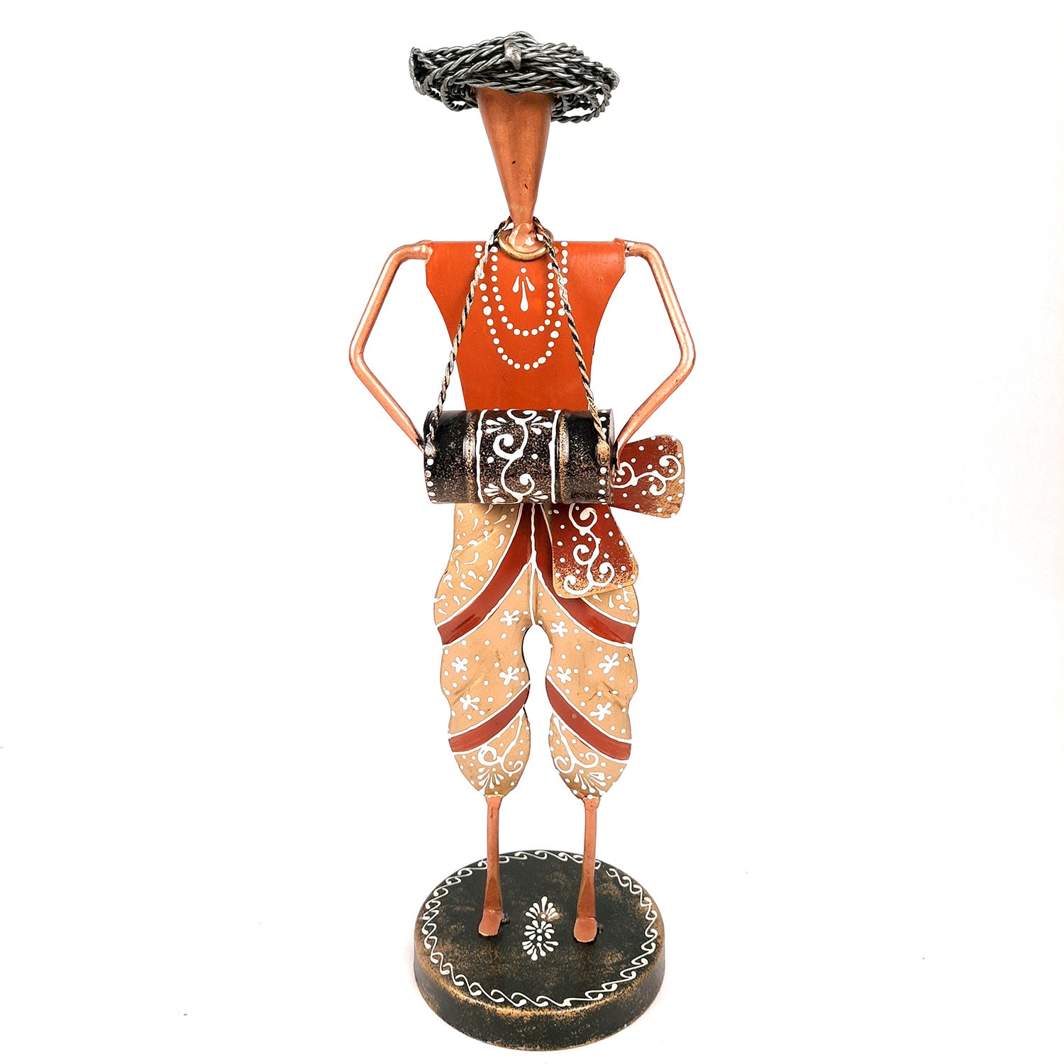 Musician Figurines - Musician Playing Dholak, Sitar & Shehnai - 14 Inch -Set of 3-Apkamart #style_Pack of 2
