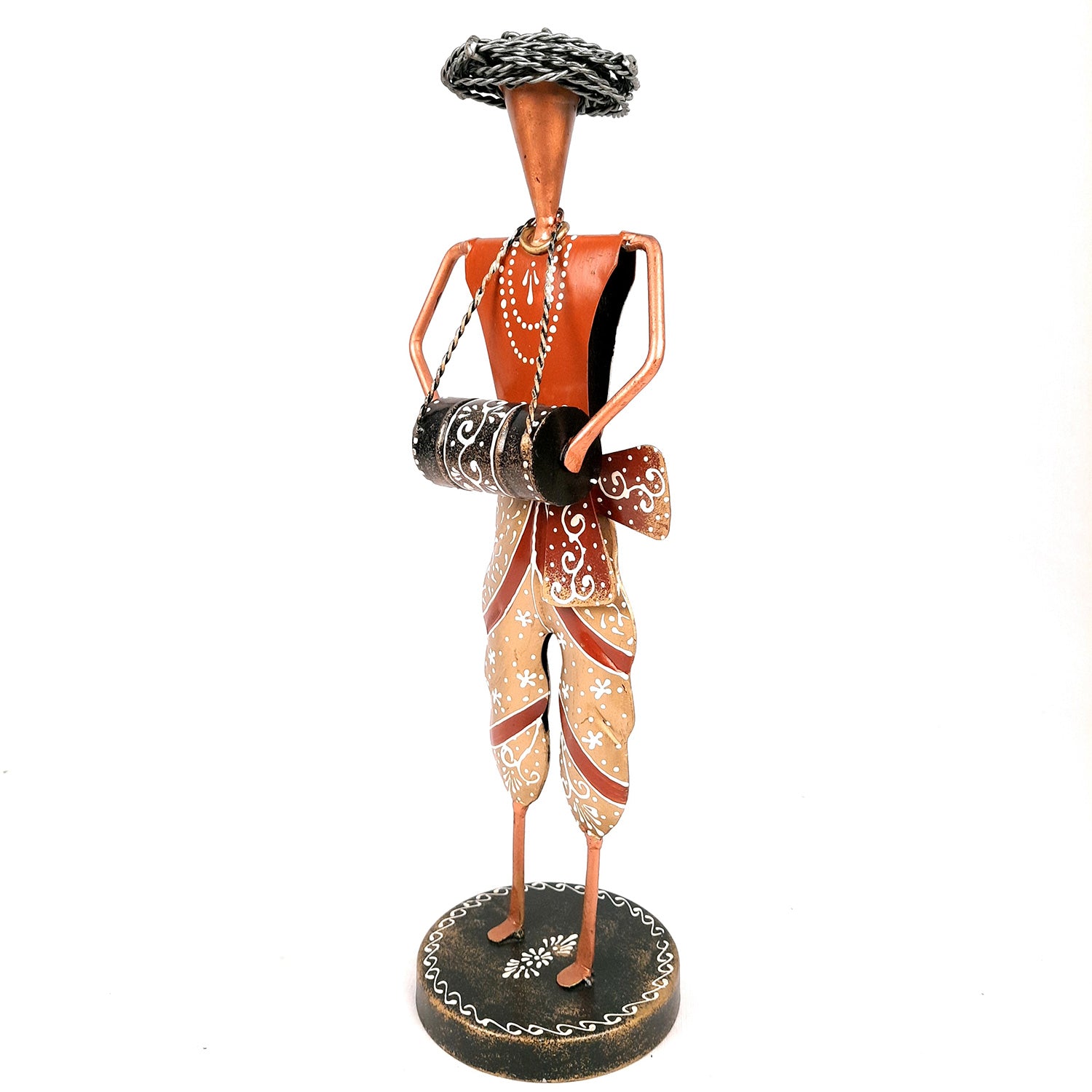 Musician Figurines - Musician Playing Dholak, Sitar & Shehnai - 14 Inch -Set of 3-Apkamart #style_Pack of 2