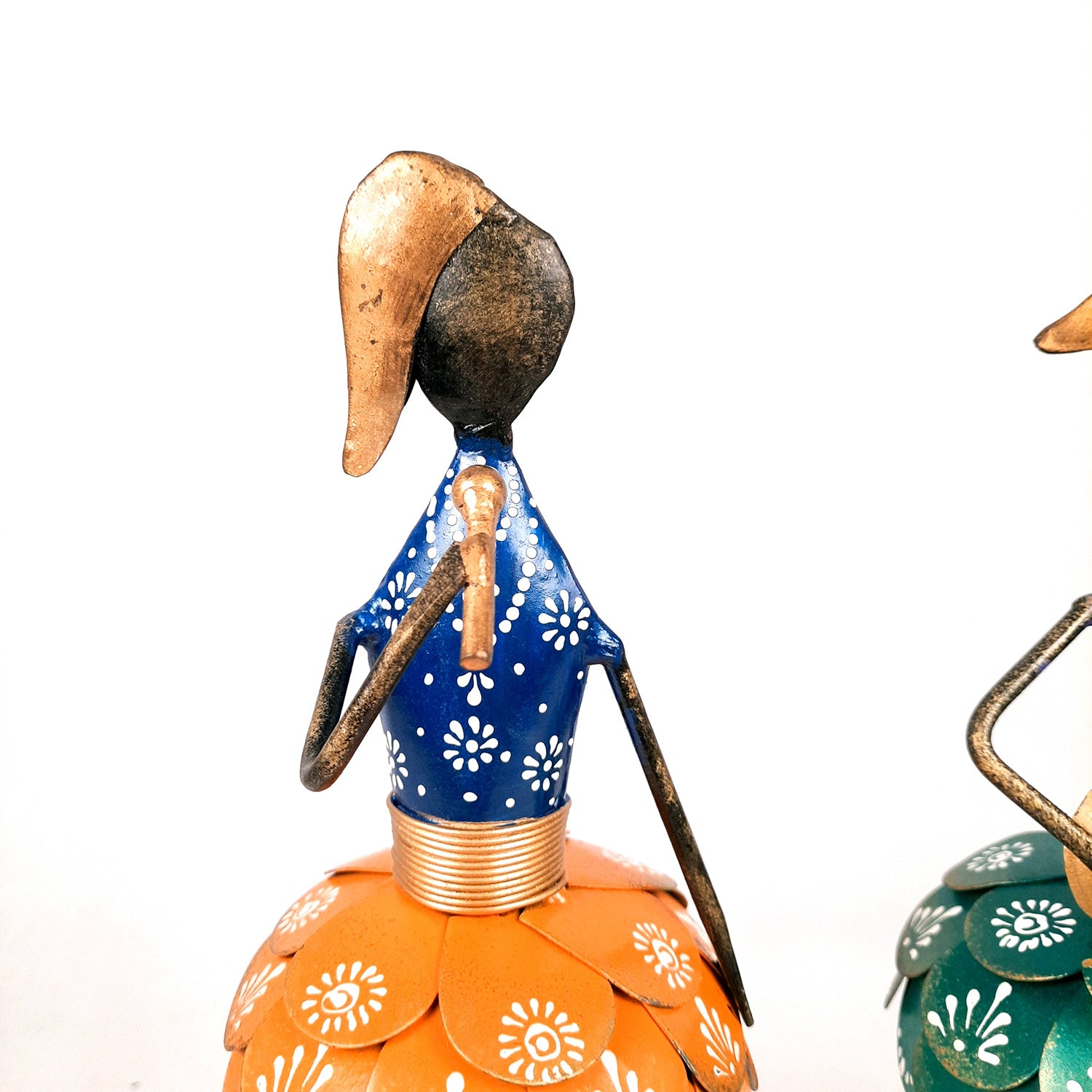 Showpiece Hawaiian Musicians Singing & Playing Guitar | Decorative Showpiece - for Home, Table, Living room, Shelf & Office Decor - 14 Inch (Set of 2) - Apkamart