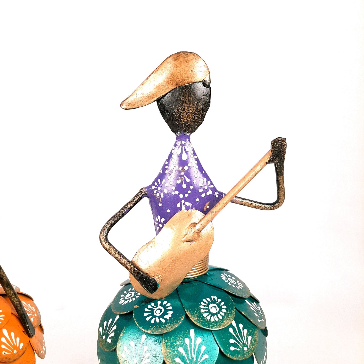 Showpiece Hawaiian Musicians Singing & Playing Guitar | Decorative Showpiece - for Home, Table, Living room, Shelf & Office Decor - 14 Inch (Set of 2) - Apkamart