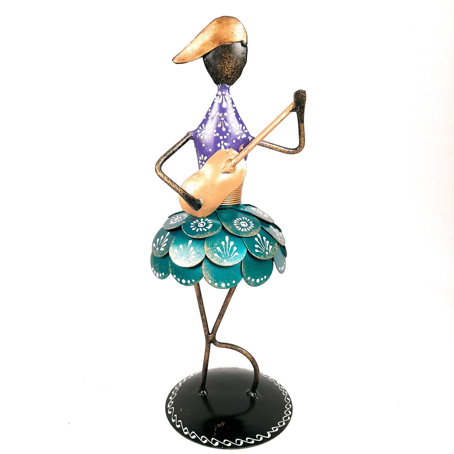 Showpiece Hawaiian Musicians Singing & Playing Guitar | Decorative Showpiece - for Home, Table, Living room, Shelf & Office Decor - 14 Inch (Set of 2) - Apkamart