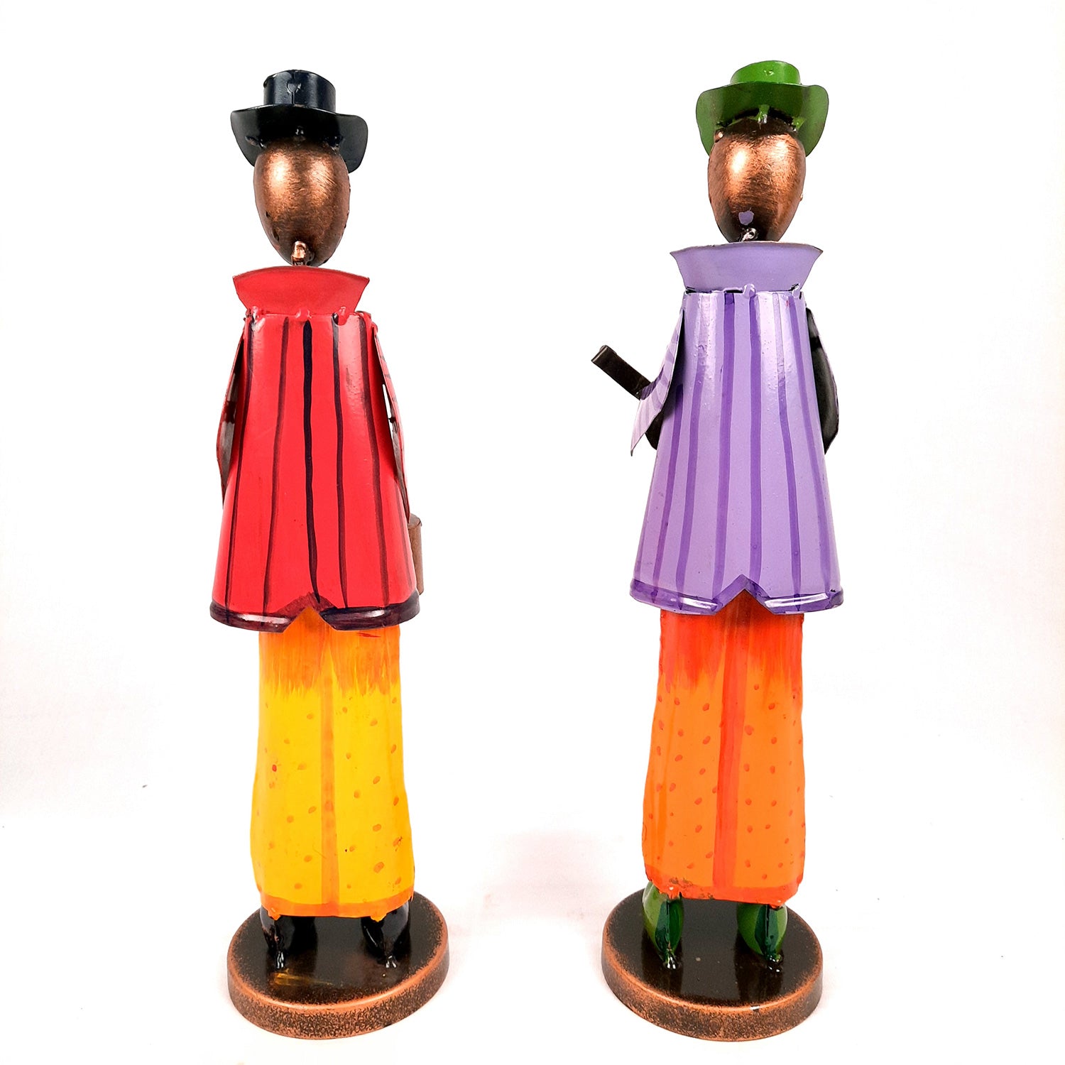 Showpiece Set - Retro Theme Musician Playing Musical Instruments | Decorative Big Figurines - For Home, Table, Living Room & TV Unit Decor & Gifts - 16 Inch (Set of 2) - Apkamart