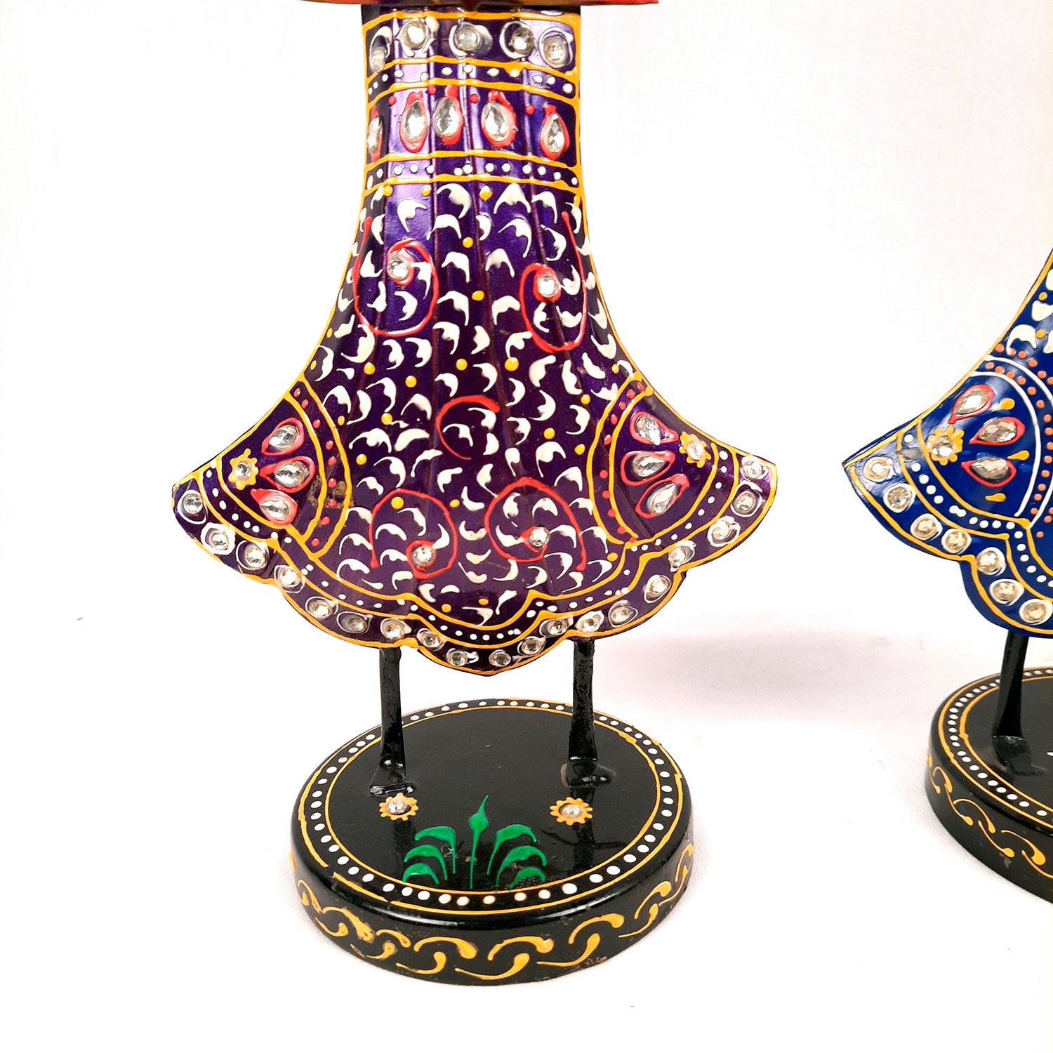 Showpiece Musician Girls Playing Musical Instruments | Decorative Figurines - For Home, Table, Living Room, TV Unit & Gifts - 16 Inch (Set of 2) - Apkamart