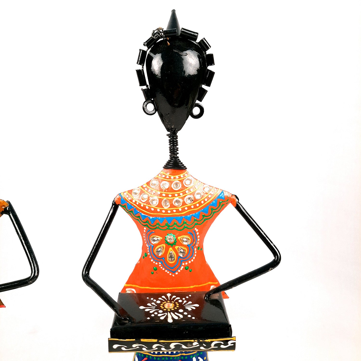 Showpiece Musician Girls Playing Musical Instruments | Decorative Figurines - For Home, Table, Living Room, TV Unit & Gifts - 16 Inch (Set of 2) - Apkamart