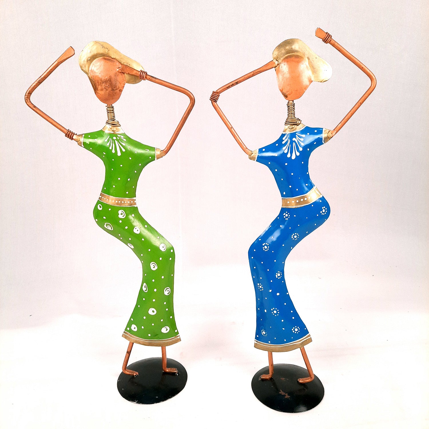 Showpiece Set - Dancing Girl Figurines | Decorative Showpieces - for Home, Bedroom, Living Room, Office Desk & Table | Gifts For Wedding, Housewarming - 15 Inch (Set of 2) - Apkamart