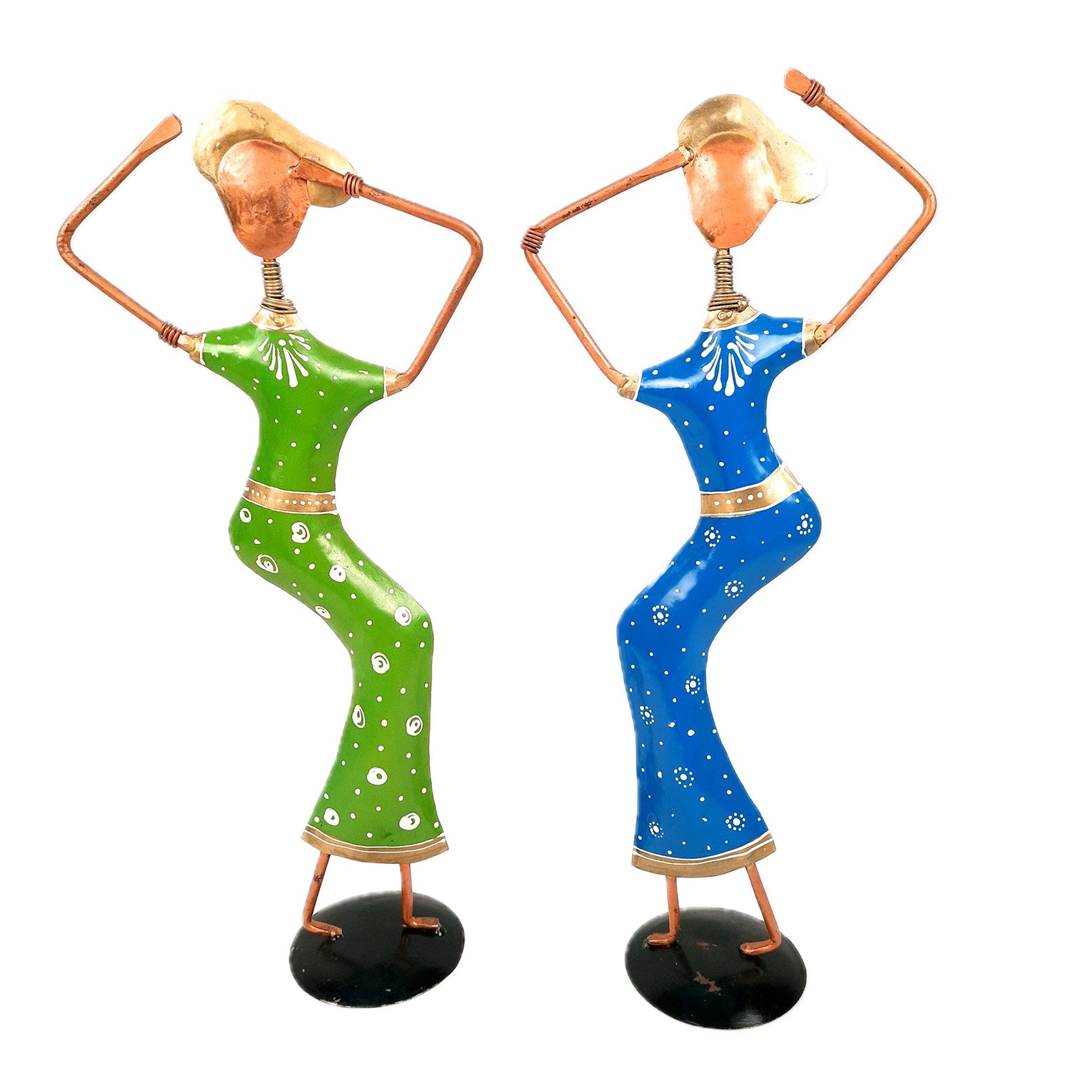 Showpiece Set - Dancing Girl Figurines | Decorative Showpieces - for Home, Bedroom, Living Room, Office Desk & Table | Gifts For Wedding, Housewarming - 15 Inch (Set of 2) - Apkamart