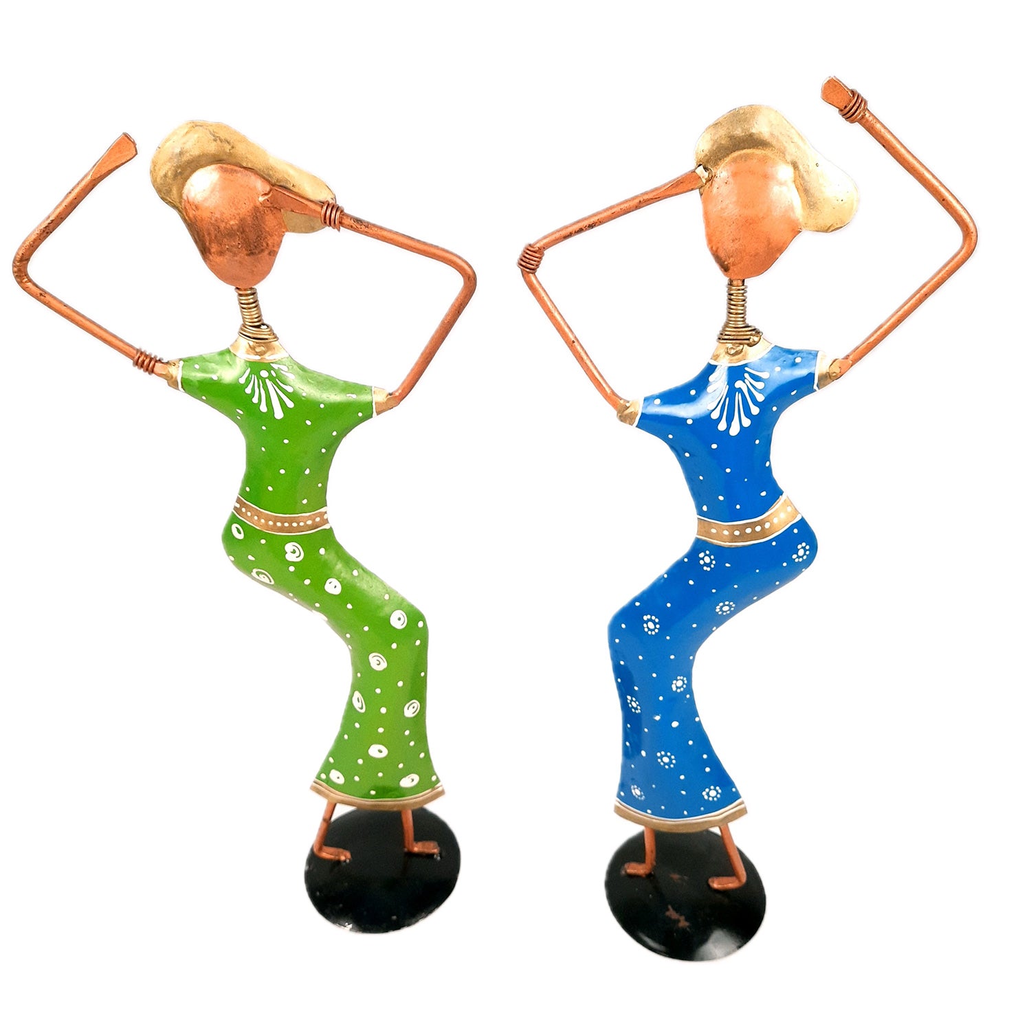 Showpiece Set - Dancing Girl Figurines | Decorative Showpieces - for Home, Bedroom, Living Room, Office Desk & Table | Gifts For Wedding, Housewarming - 15 Inch (Set of 2) - Apkamart