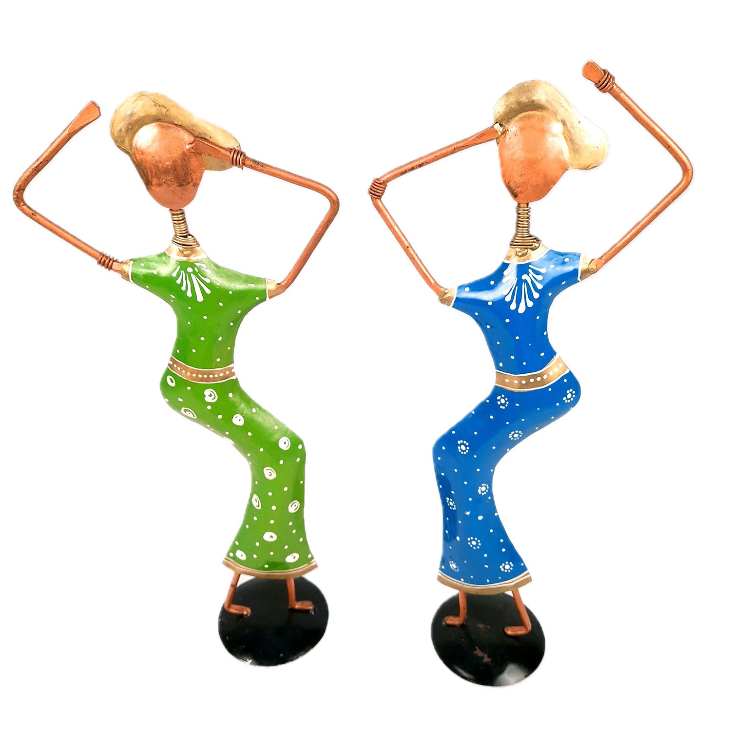 Showpiece Set - Dancing Girl Figurines | Decorative Showpieces - for Home, Bedroom, Living Room, Office Desk & Table | Gifts For Wedding, Housewarming - 15 Inch (Set of 2) - Apkamart