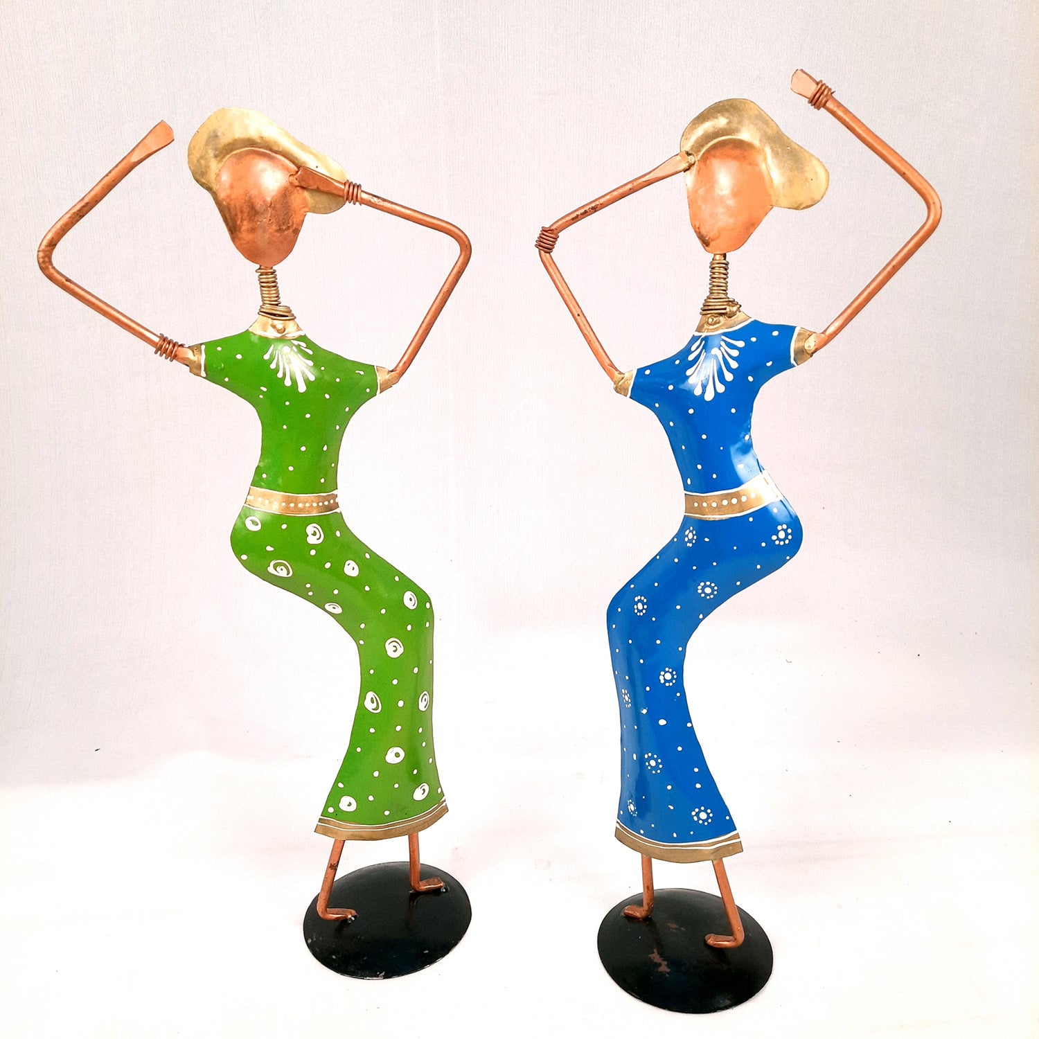 Showpiece Set - Dancing Girl Figurines | Decorative Showpieces - for Home, Bedroom, Living Room, Office Desk & Table | Gifts For Wedding, Housewarming - 15 Inch (Set of 2) - Apkamart