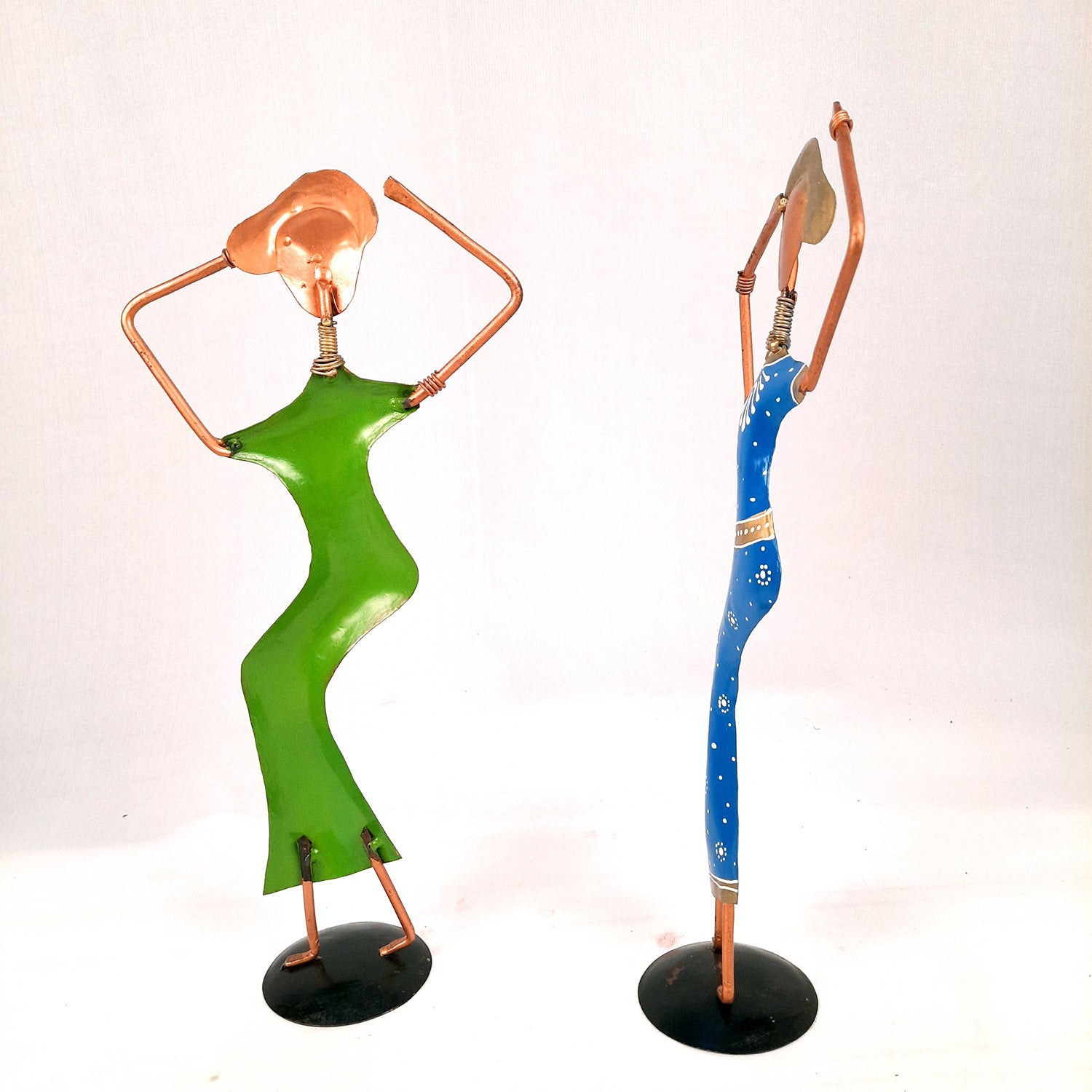 Showpiece Set - Dancing Girl Figurines | Decorative Showpieces - for Home, Bedroom, Living Room, Office Desk & Table | Gifts For Wedding, Housewarming - 15 Inch (Set of 2) - Apkamart