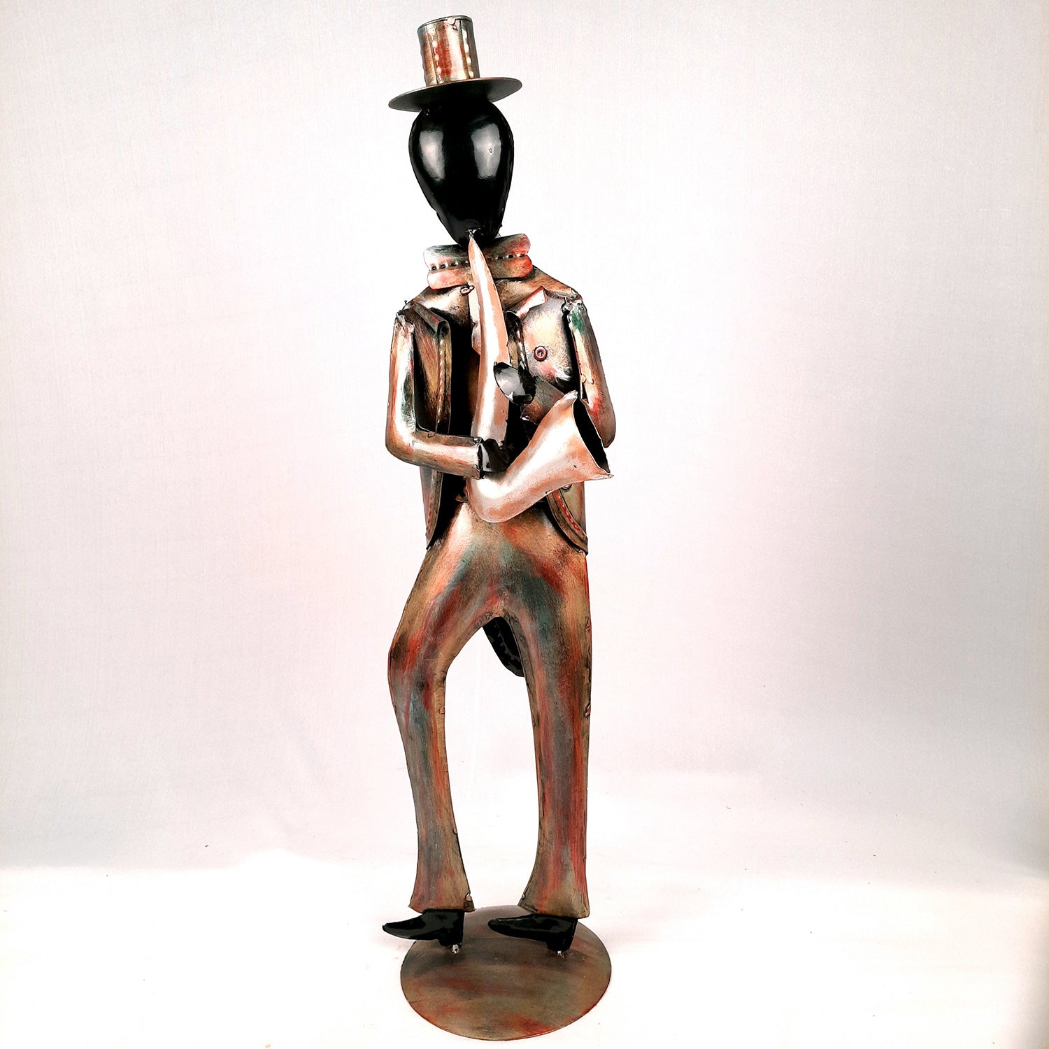 Showpiece Musician Playing Saxophone | Big Decorative Figurine - For Home, Corner Decor, Living Room Decoration & Gifts - 25 Inch - Apkamart