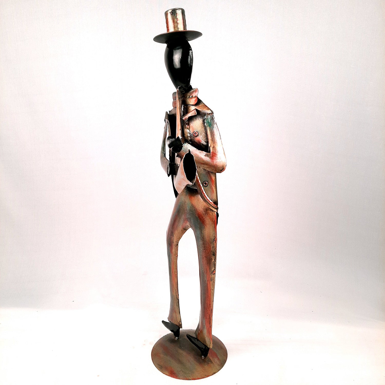 Showpiece Musician Playing Saxophone | Big Decorative Figurine - For Home, Corner Decor, Living Room Decoration & Gifts - 25 Inch - Apkamart